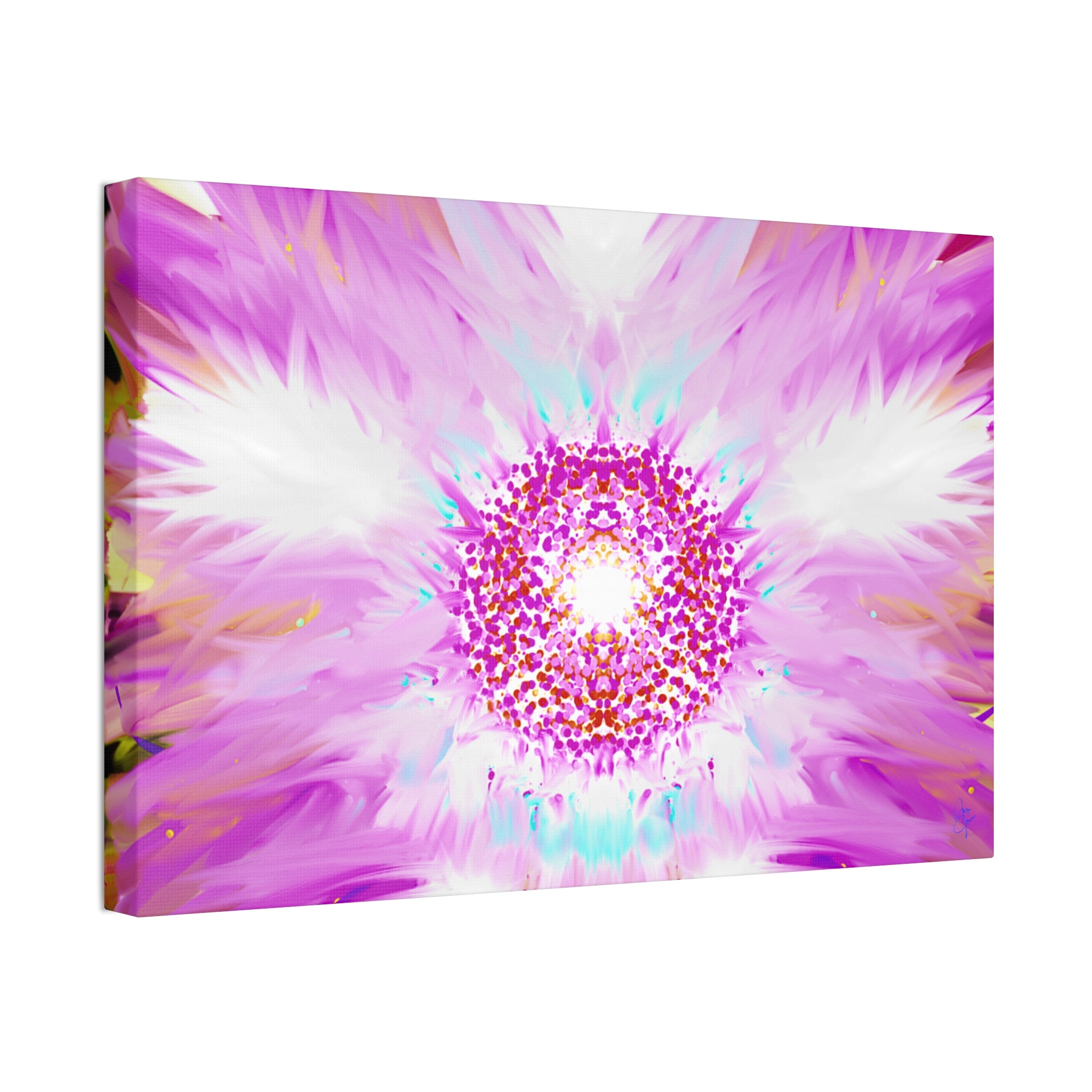 Pink Floral Mandala Canvas Print — Stretched Wall Art