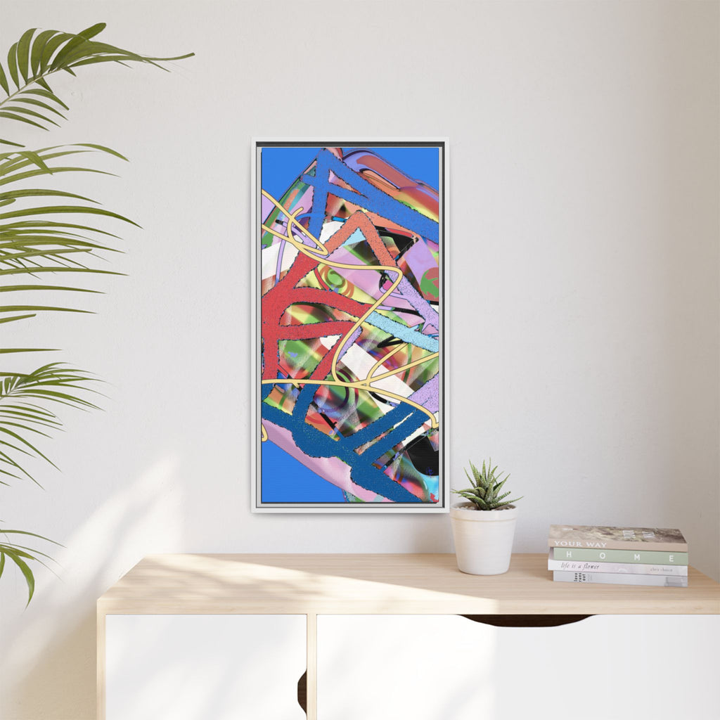 Abstract Multi‑Color Framed Canvas Art – Vibrant Modern Wall Decor
