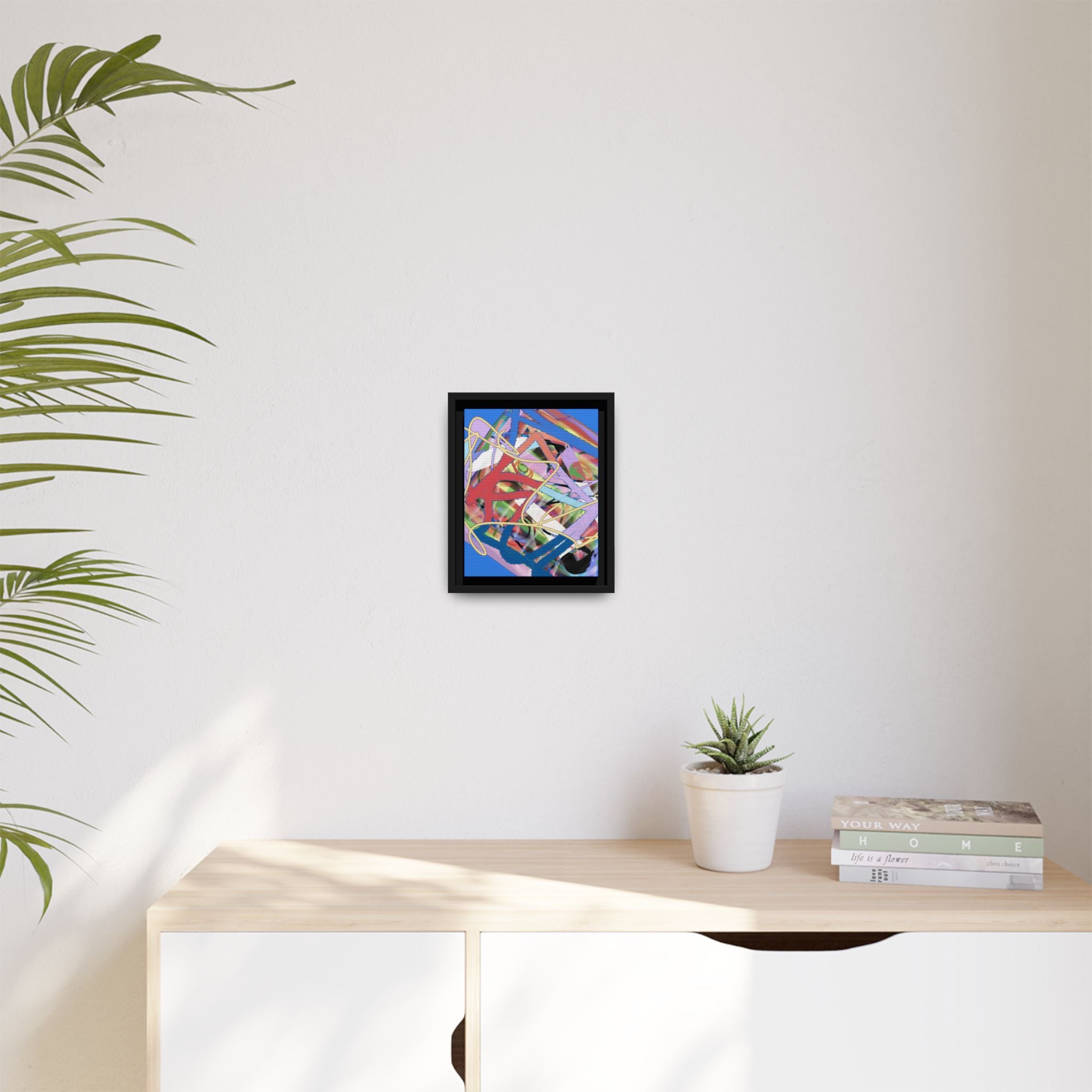 Abstract Multi‑Color Framed Canvas Art – Vibrant Modern Wall Decor
