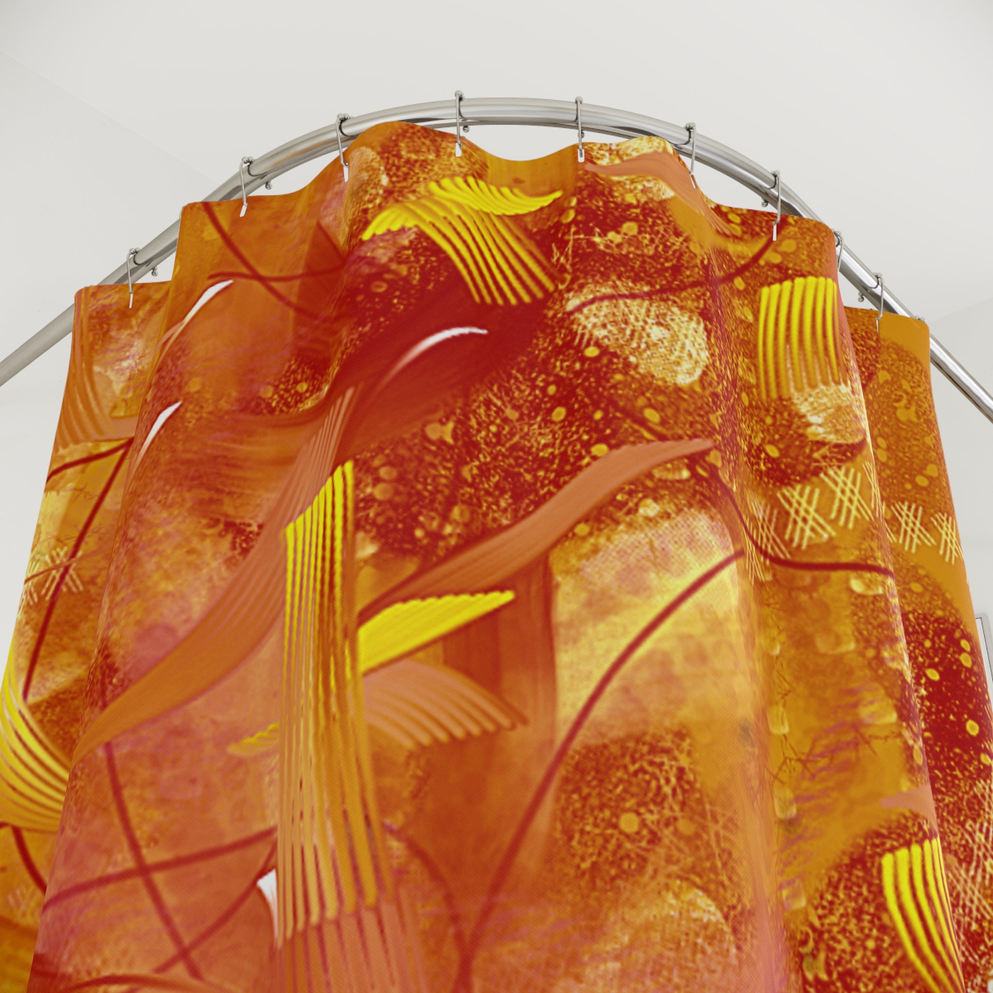 Golden Fire Shower Curtain