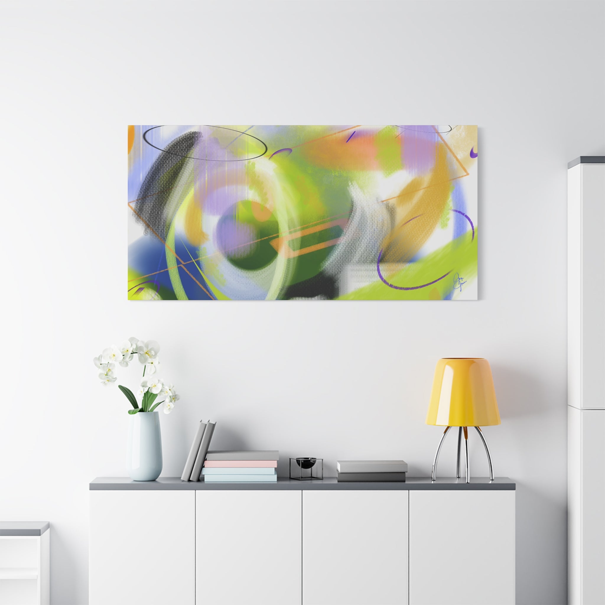 Abstract Color Swirl Matte Canvas Print — Modern Stretched Wall Art