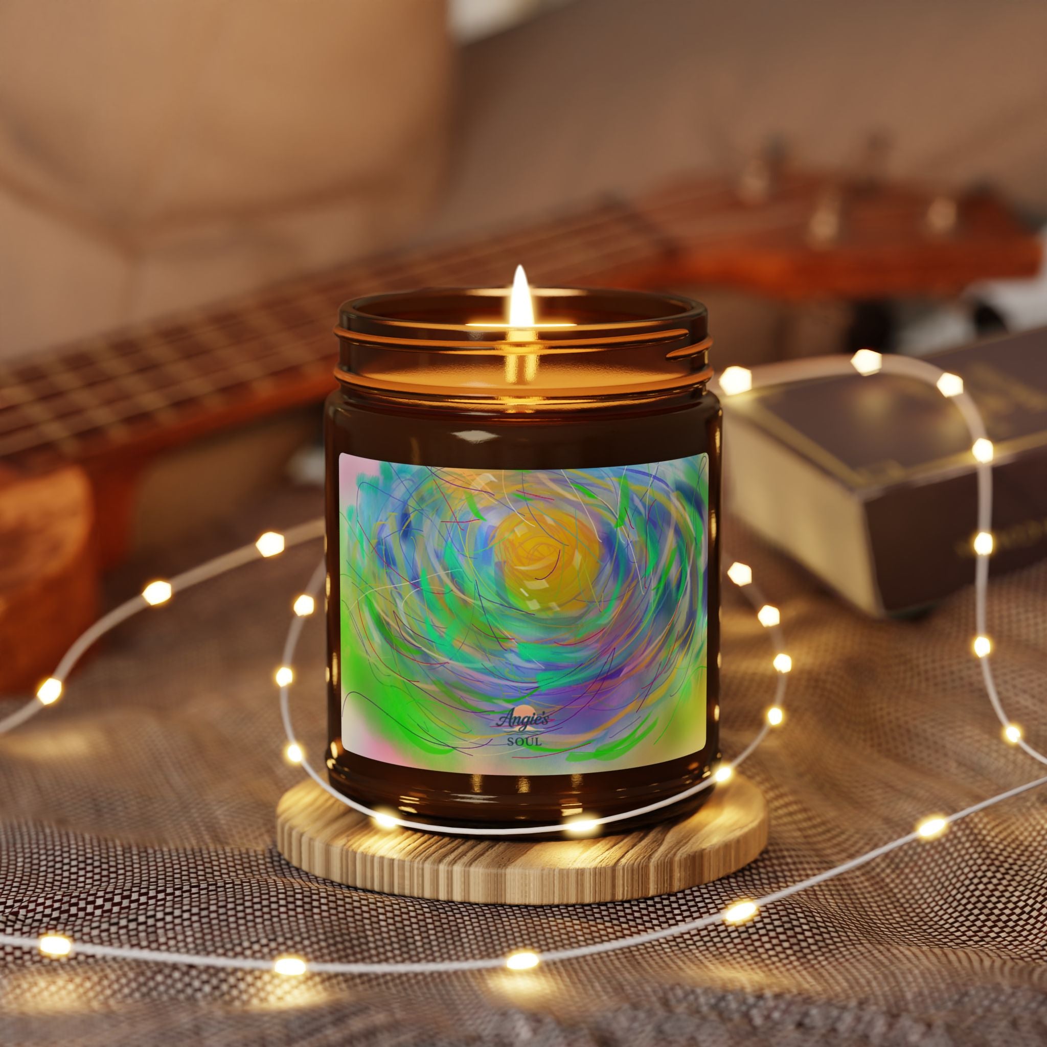 Soy Candle — Fresh Citrus & Floral Scent in Amber Jar (Multi-Size)