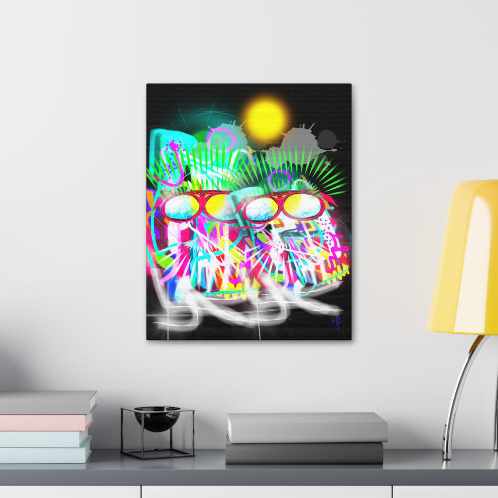 Neon Graffiti Beach Bumbs Canvas