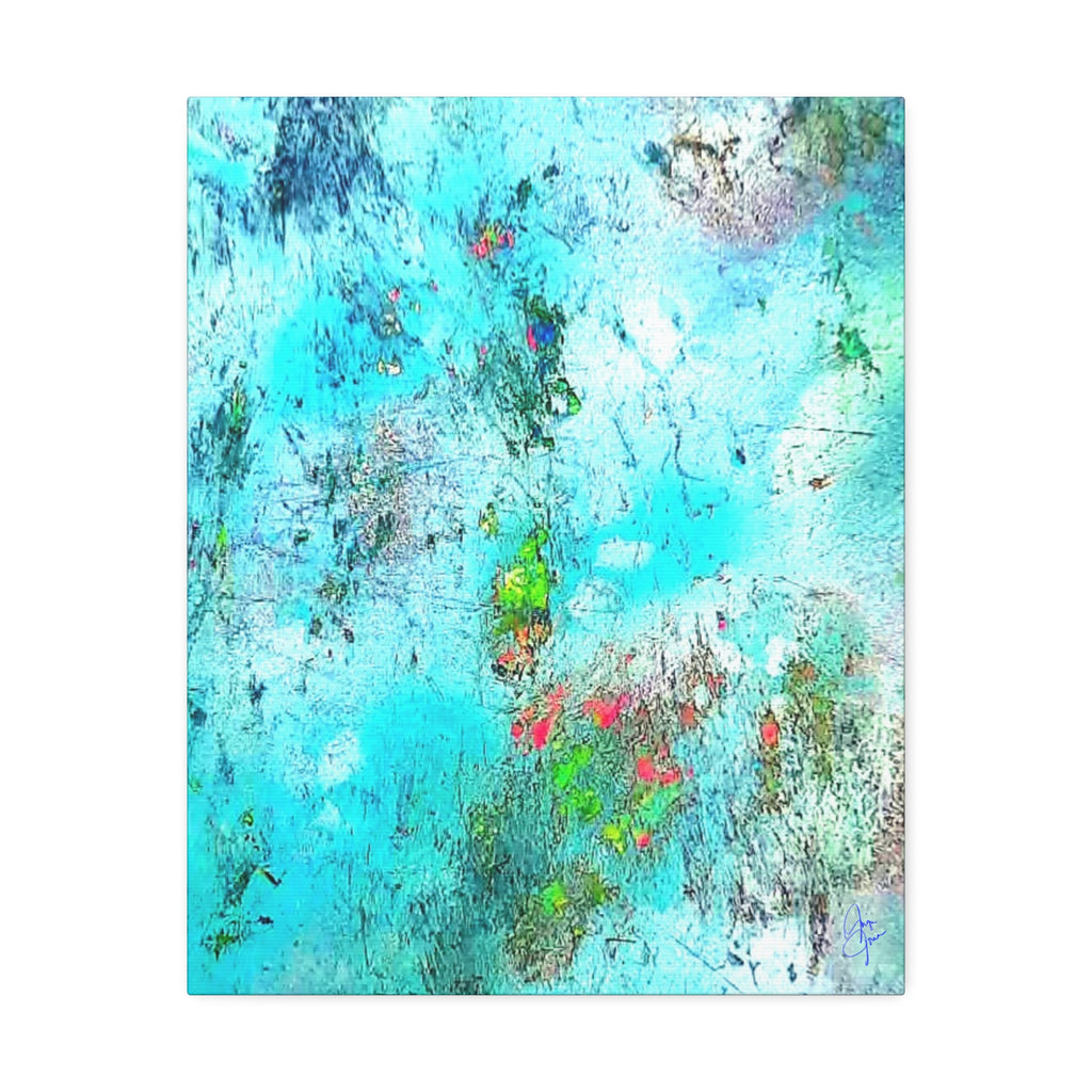 Abstract Aqua Texture Canvas