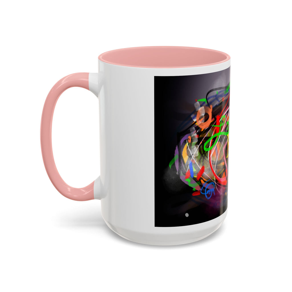 Abstract 'Live Your Life' Accent Coffee Mug — Colorful Artistic Ceramic Mug (11/15oz)