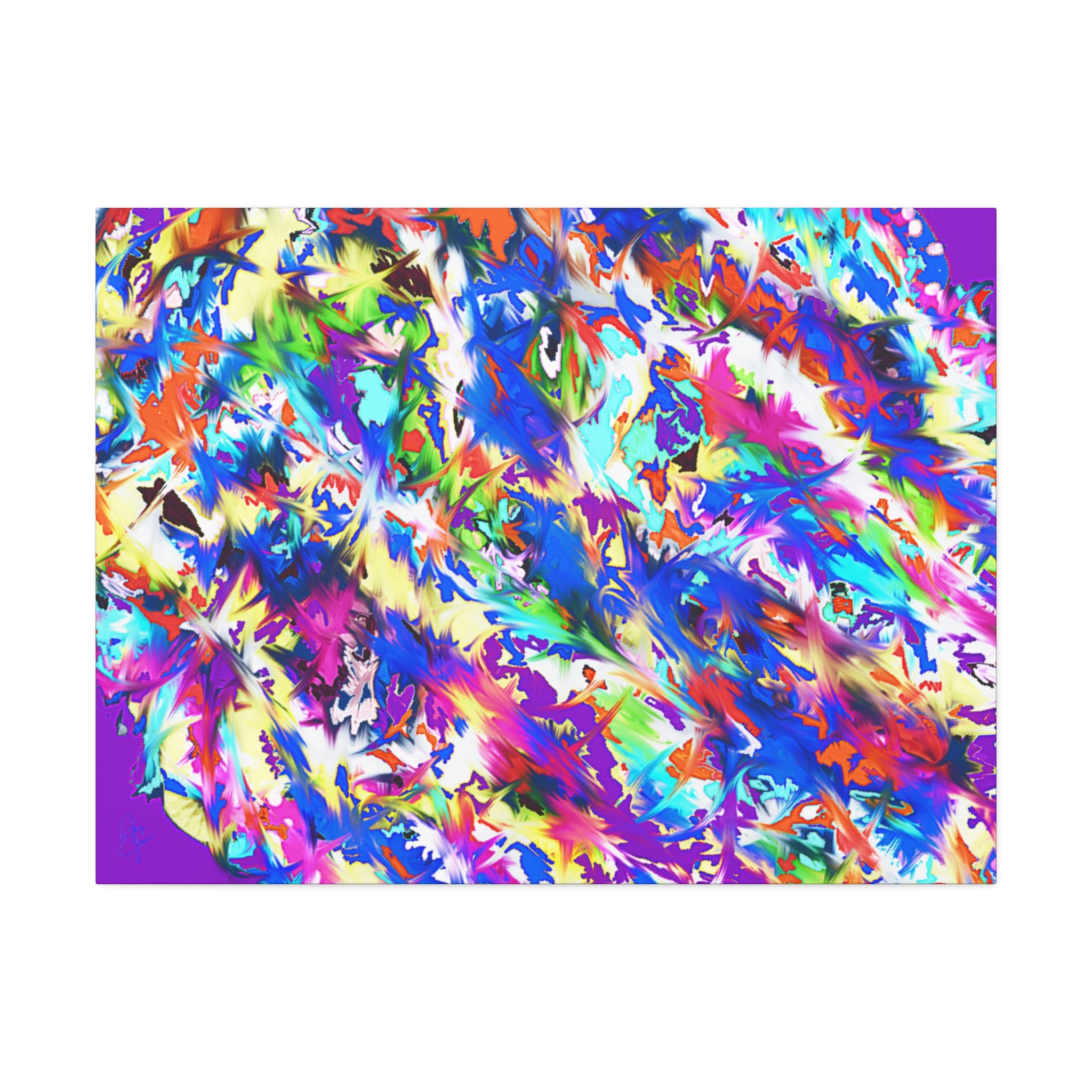 Abstract Rainbow Splash Canvas Print — Colorful Stretched Wall Art (1.5" Edge)