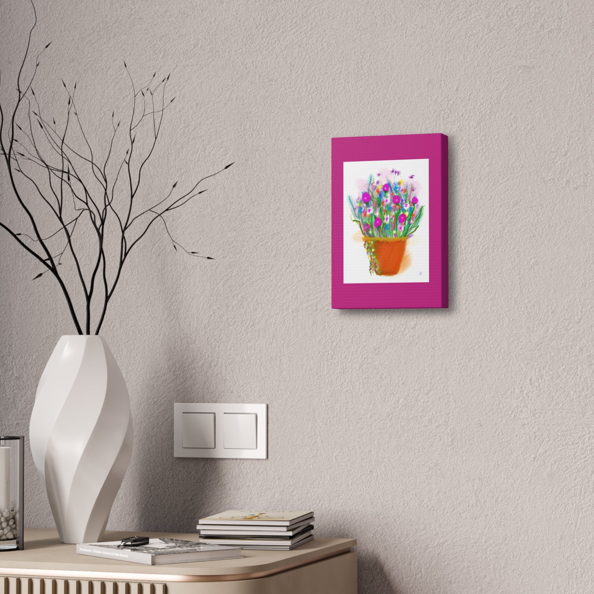 Flowers Brighten Your Day.  Stretched Canvas Wall Art — 1.5" Depth
