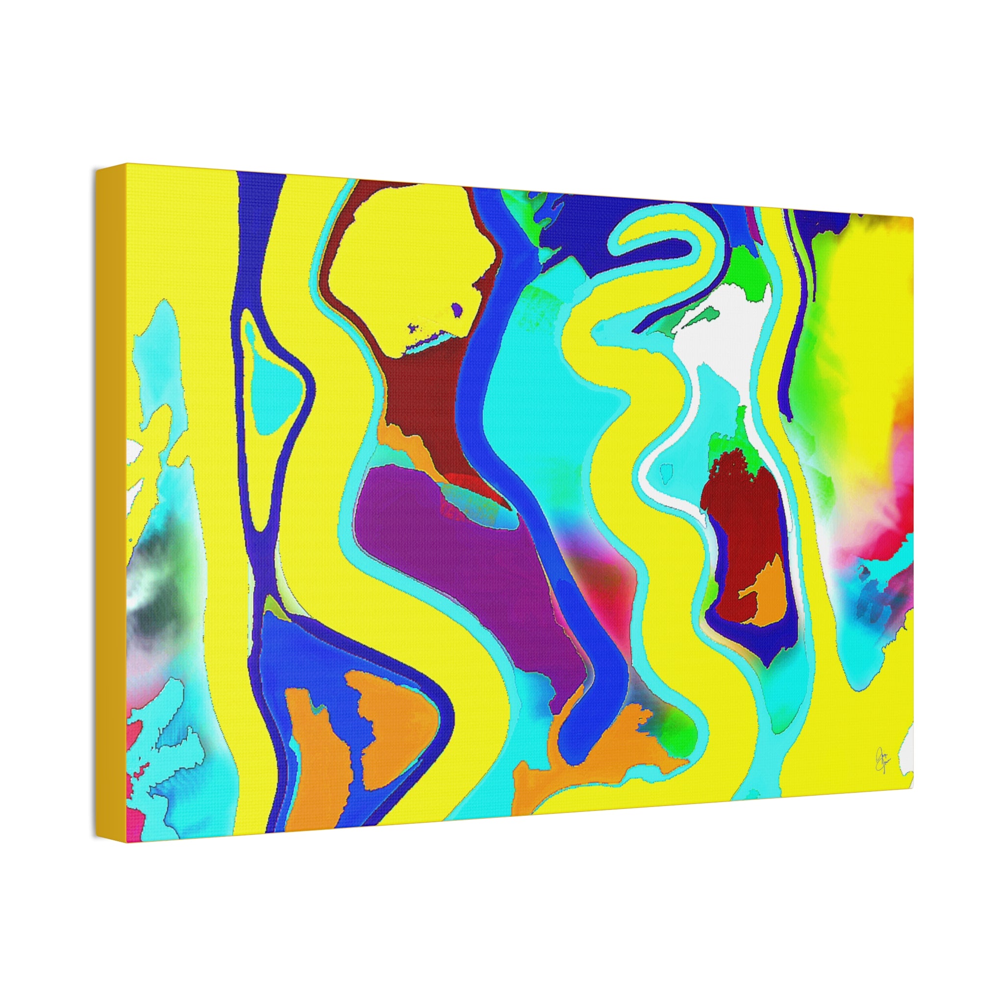 Abstract Neon Wave Canvas Art — Vibrant Stretched 1.5" Wall Decor