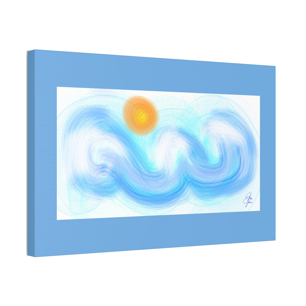 Abstract Ocean Wave Canvas — Turquoise Stretched Wall Art