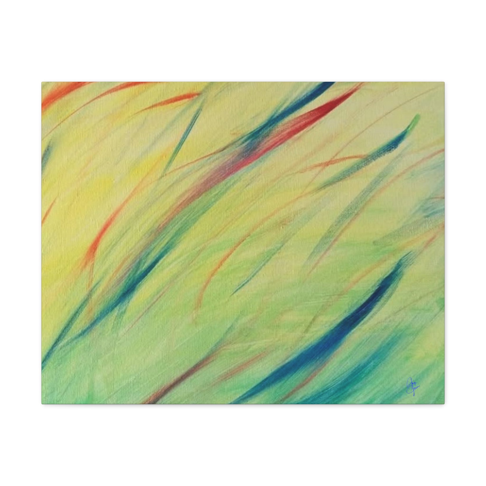 Abstract Windblown Grasses Matte Canvas Wall Art