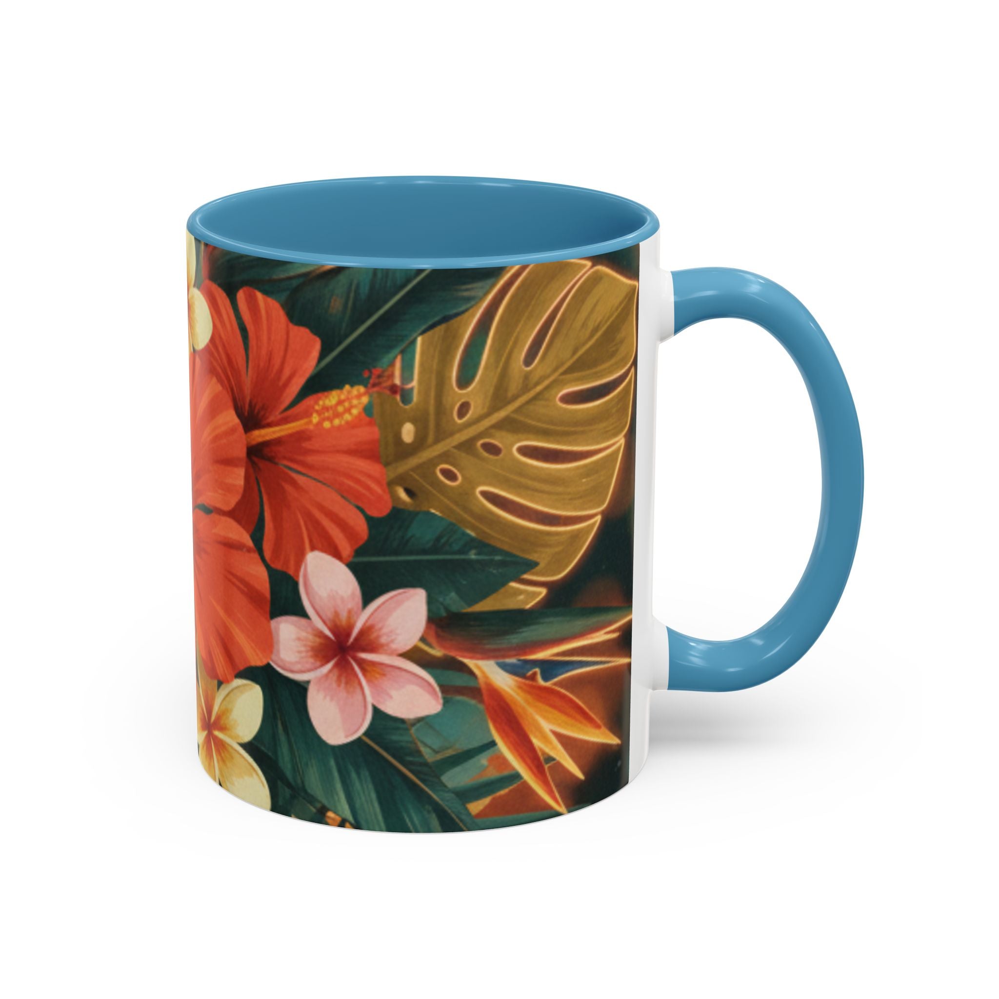 Hibiscus Tropical Coffee Mug — Floral Island Accent Mug (11/15 oz)