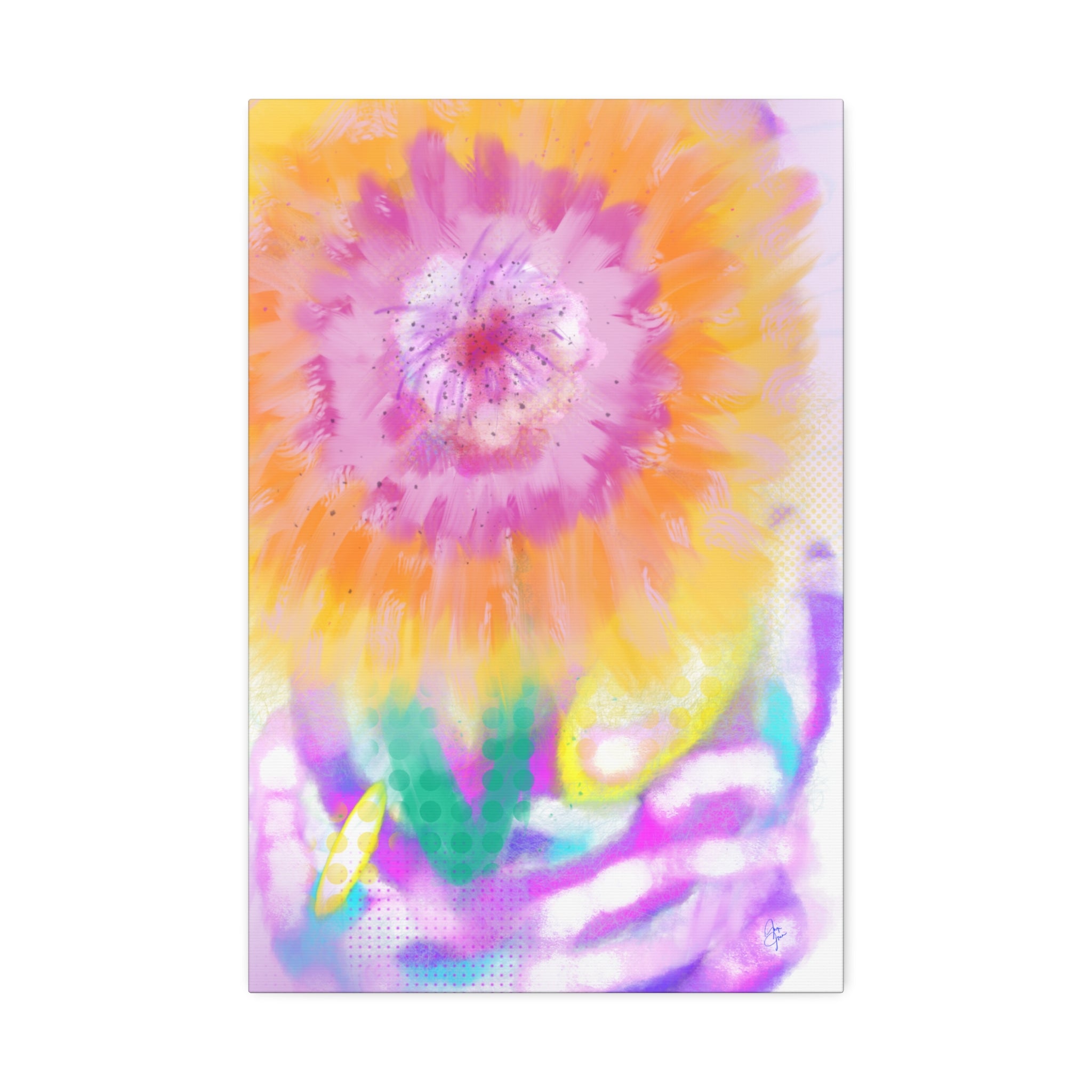 Vibrant Sunburst Floral Canvas