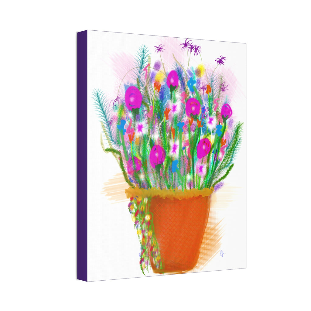 Flowers Brighten Your Day.  Stretched Canvas Wall Art — 1.5" Depth