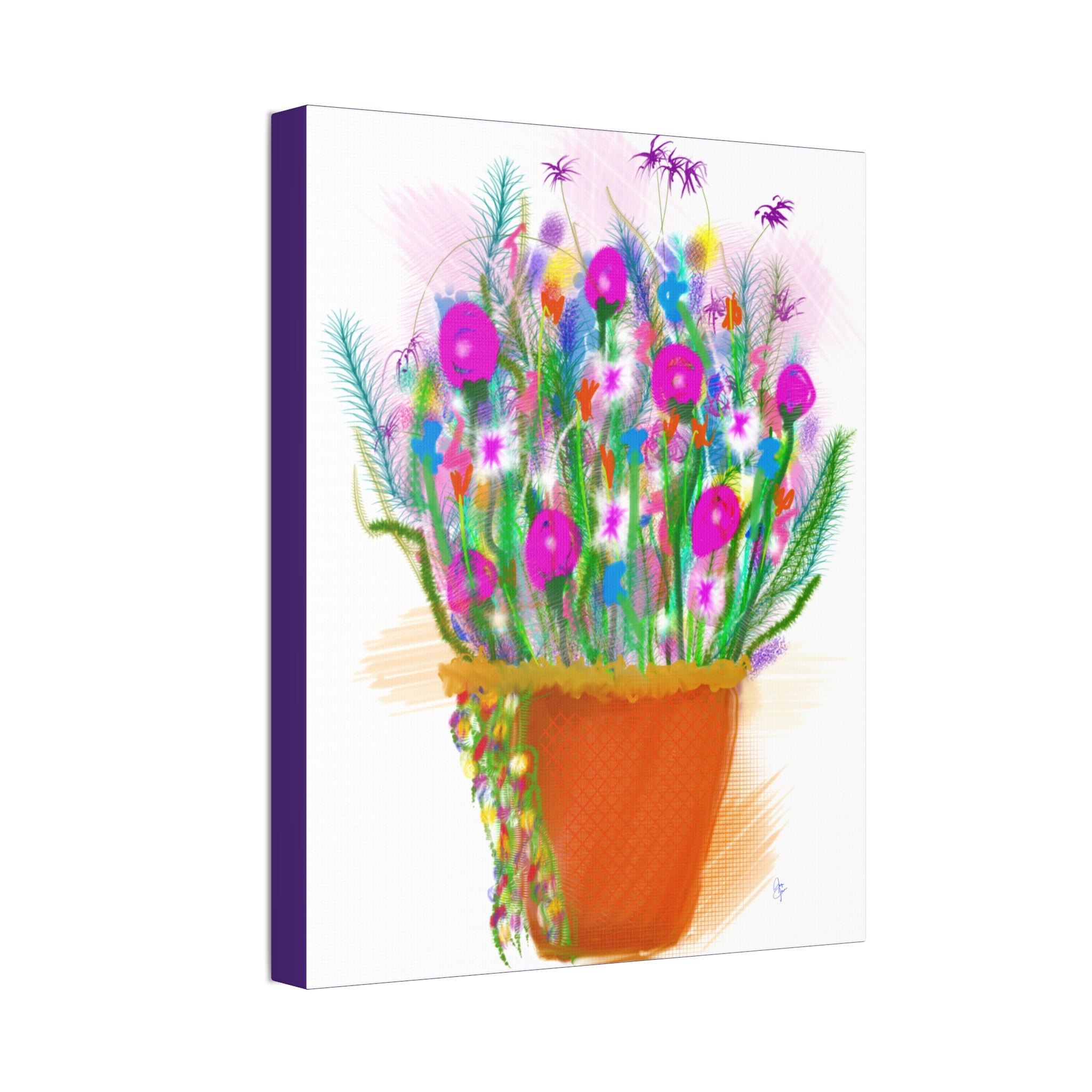Flowers Brighten Your Day.  Stretched Canvas Wall Art — 1.5" Depth