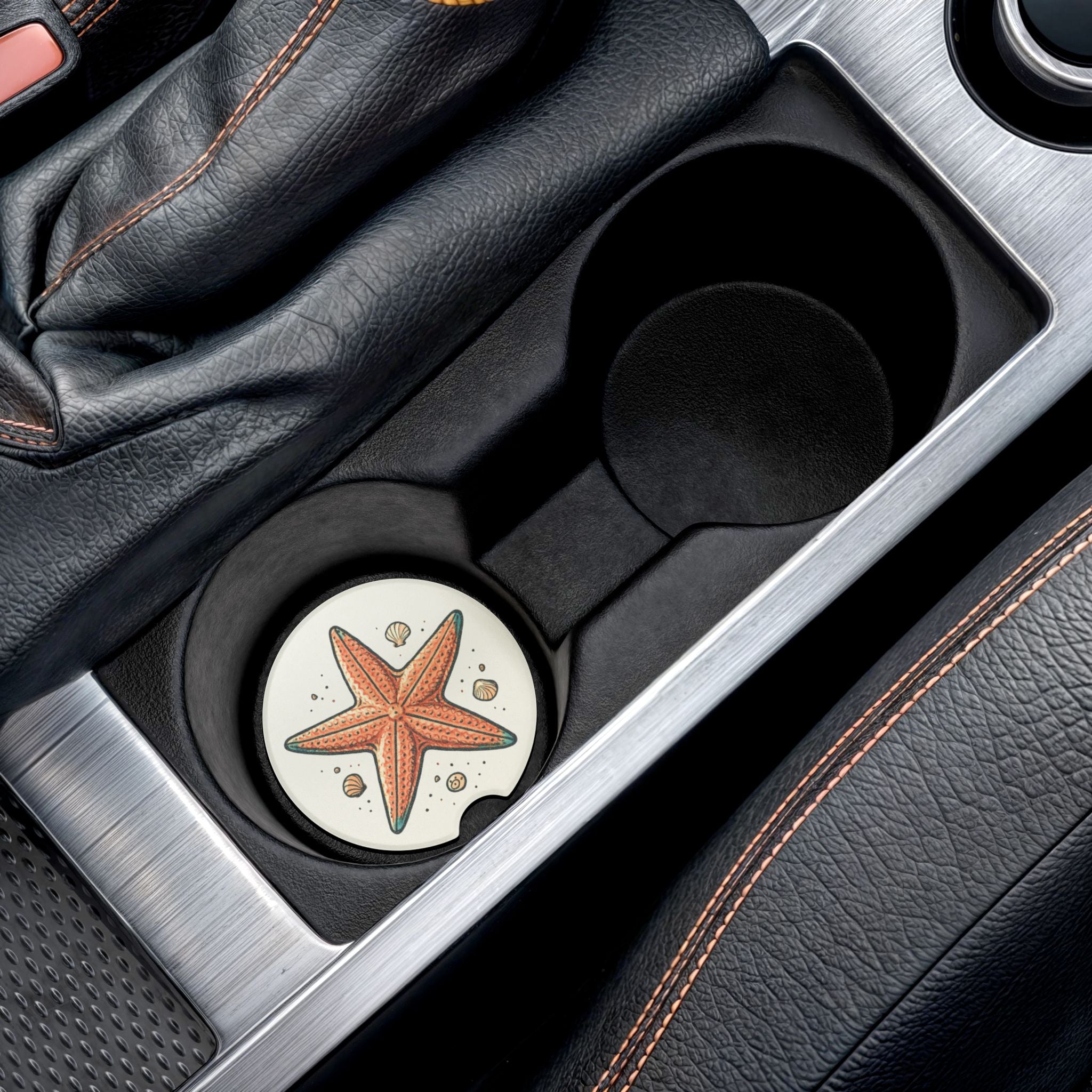 Custom Logo Car Coaster — Personalized Soapstone Car Cup Holder Insert