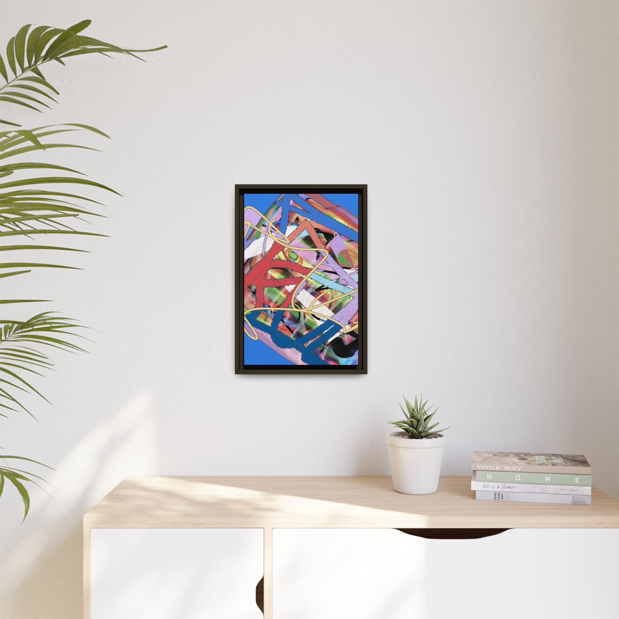 Abstract Multi‑Color Framed Canvas Art – Vibrant Modern Wall Decor