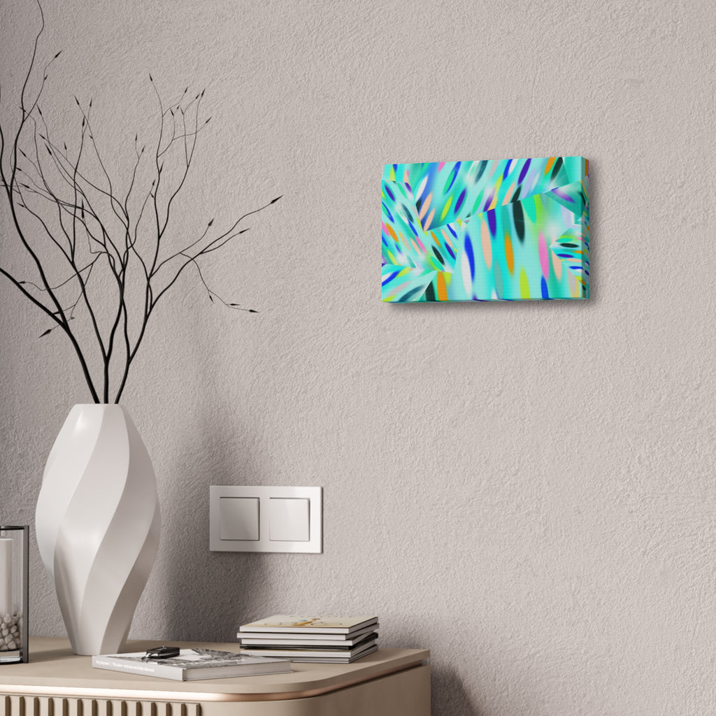 Abstract Aqua Canvas Print — Turquoise Geometric Art on Stretched 1.5" Canvas