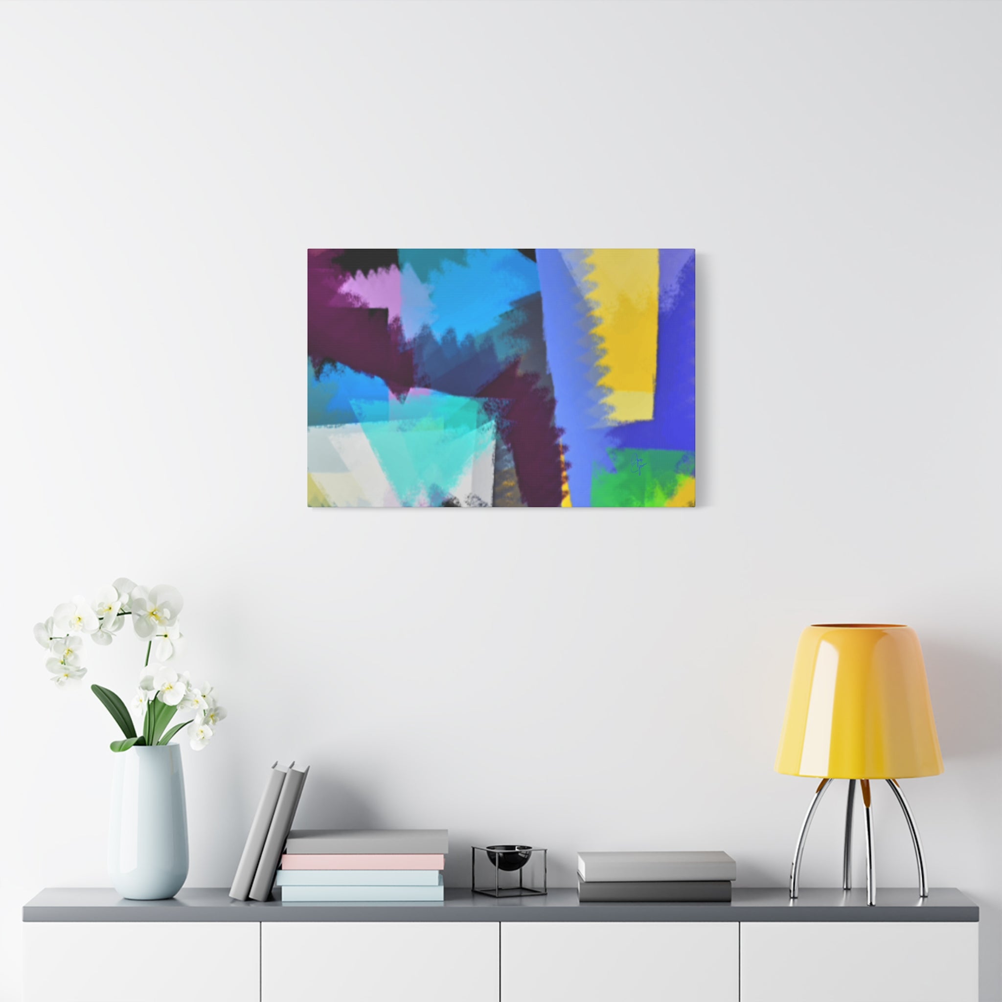 Abstract Color Burst Canvas Print — Vibrant Geometric Wall Art