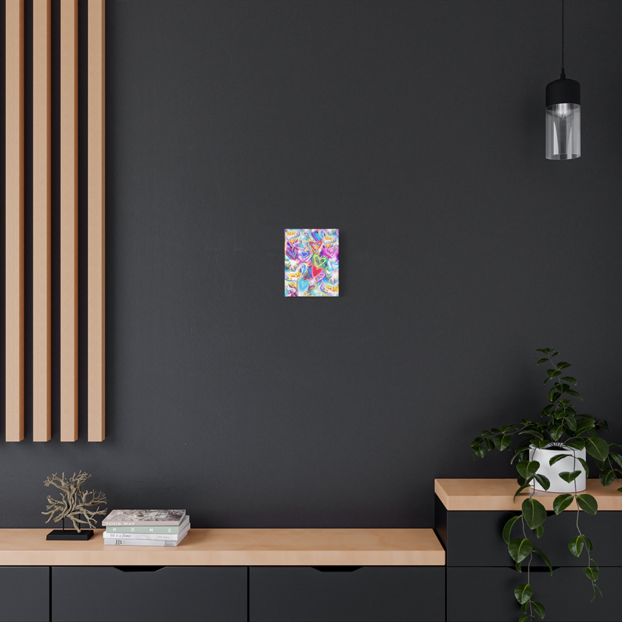 Colorful Heart Graffiti Matte Canvas