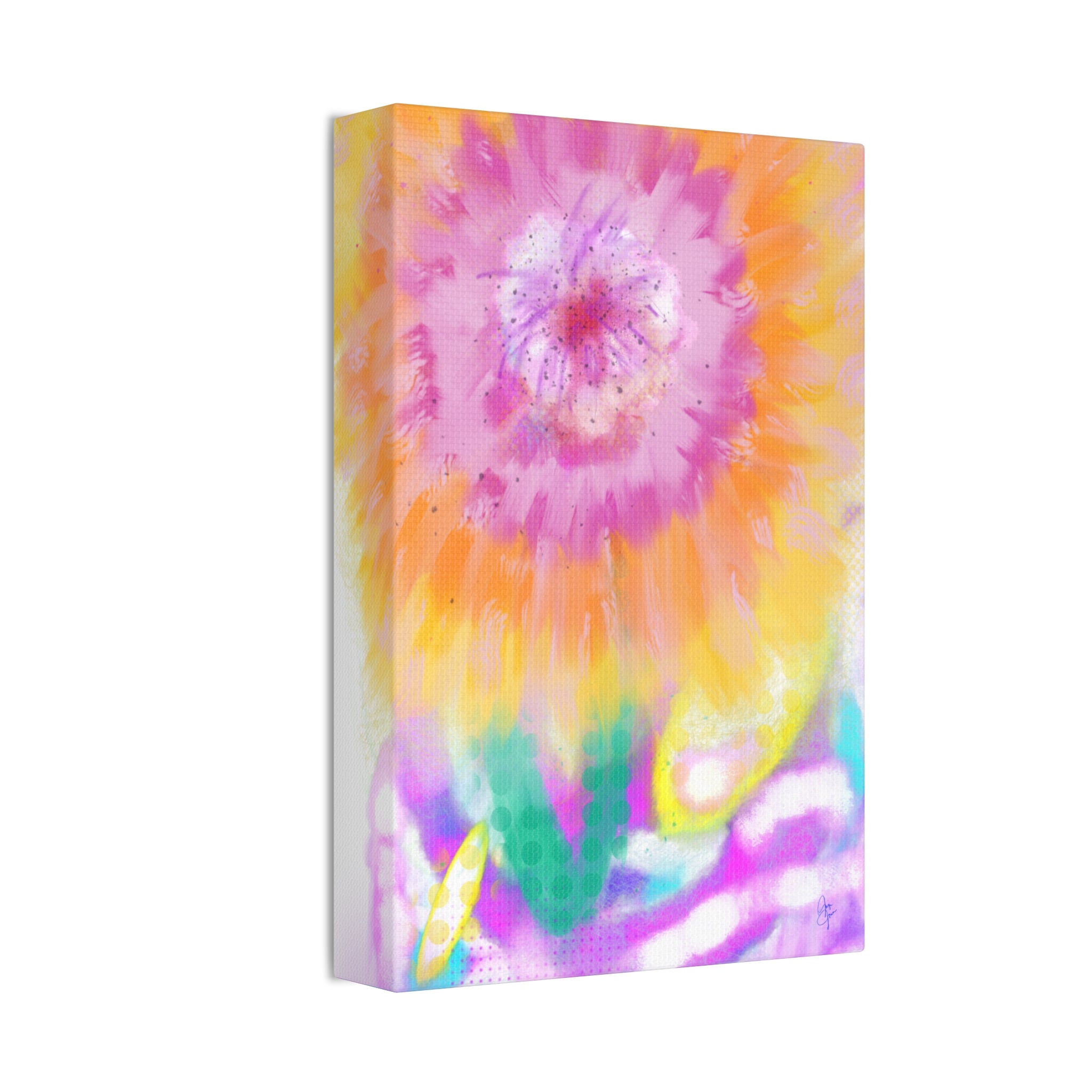 Vibrant Sunburst Floral Canvas