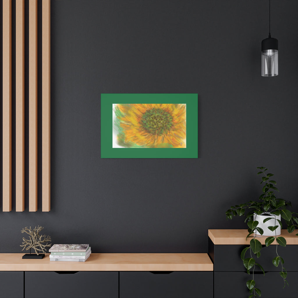 Sunflower Burst Matte Canvas Wall Art — Orange Stretched Canvas Print