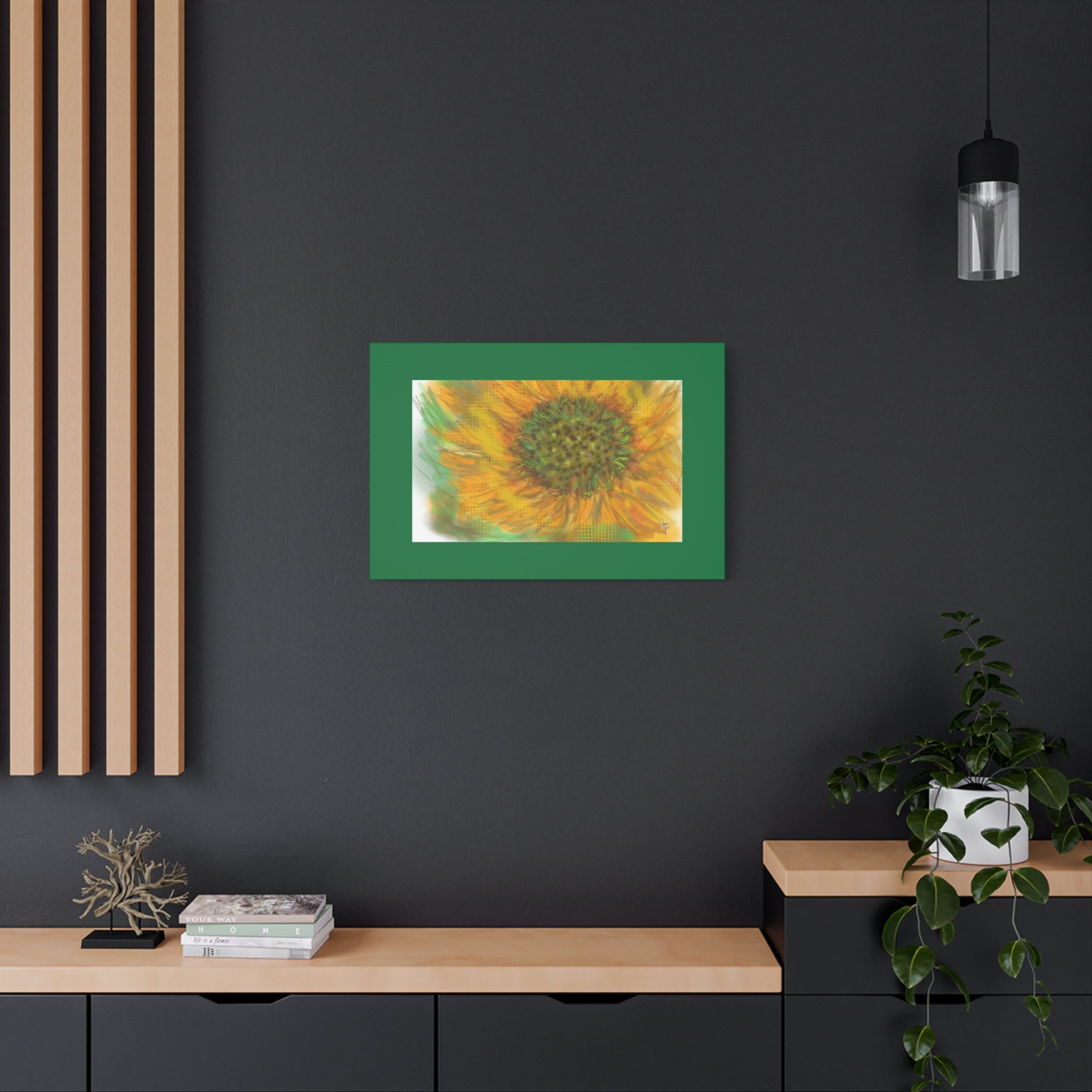 Sunflower Burst Matte Canvas Wall Art — Orange Stretched Canvas Print