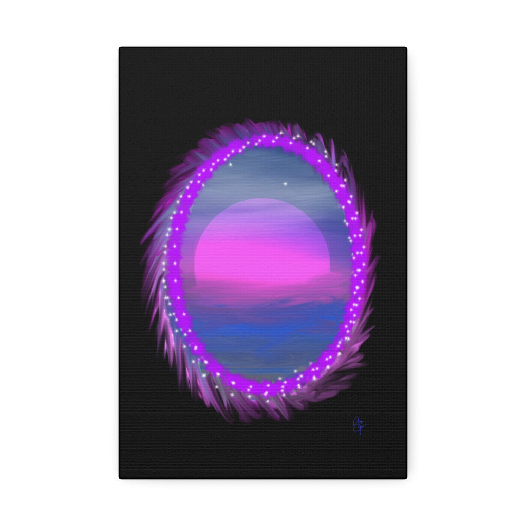 Stretched Canvas - Neon Dream Portal Sunset Wall Art