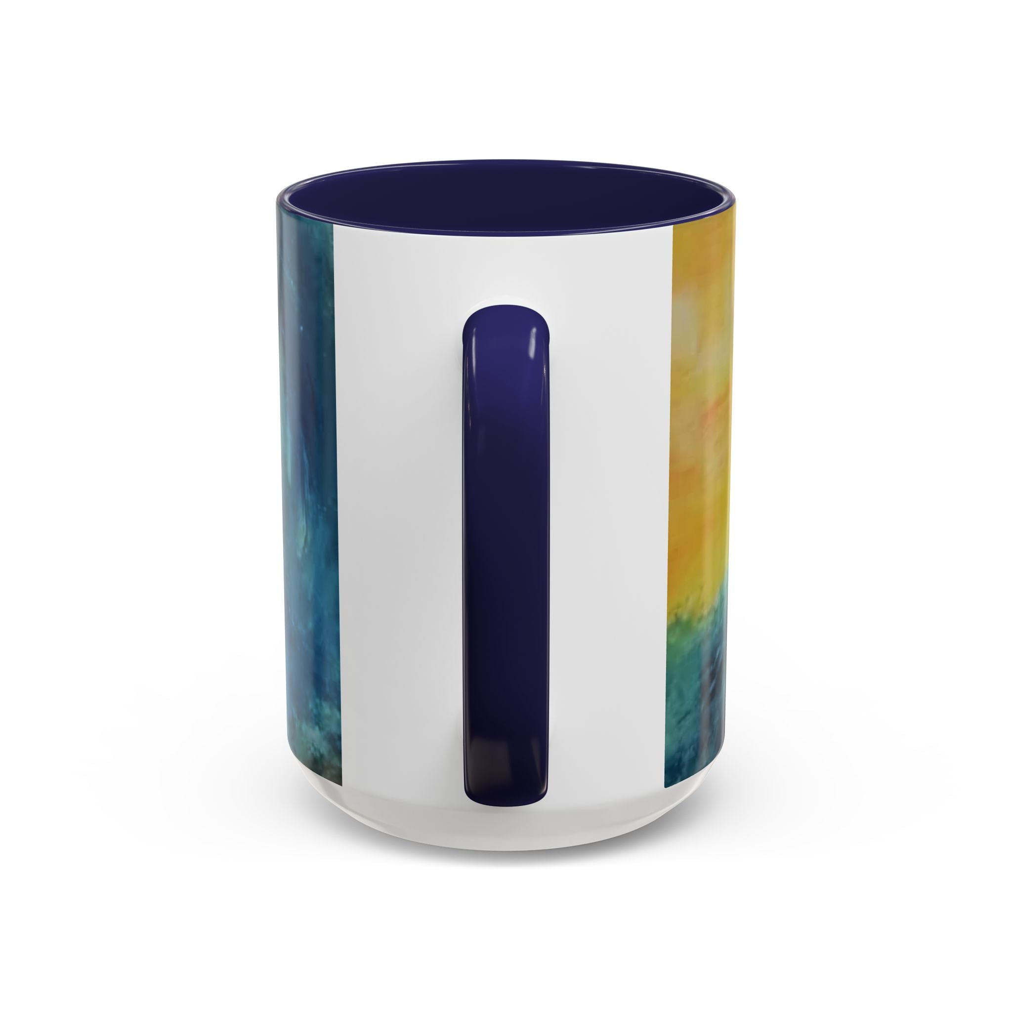 Ocean Wave Art Coffee Mug — Blue/Teal Abstract Accent Mug (11/15oz)