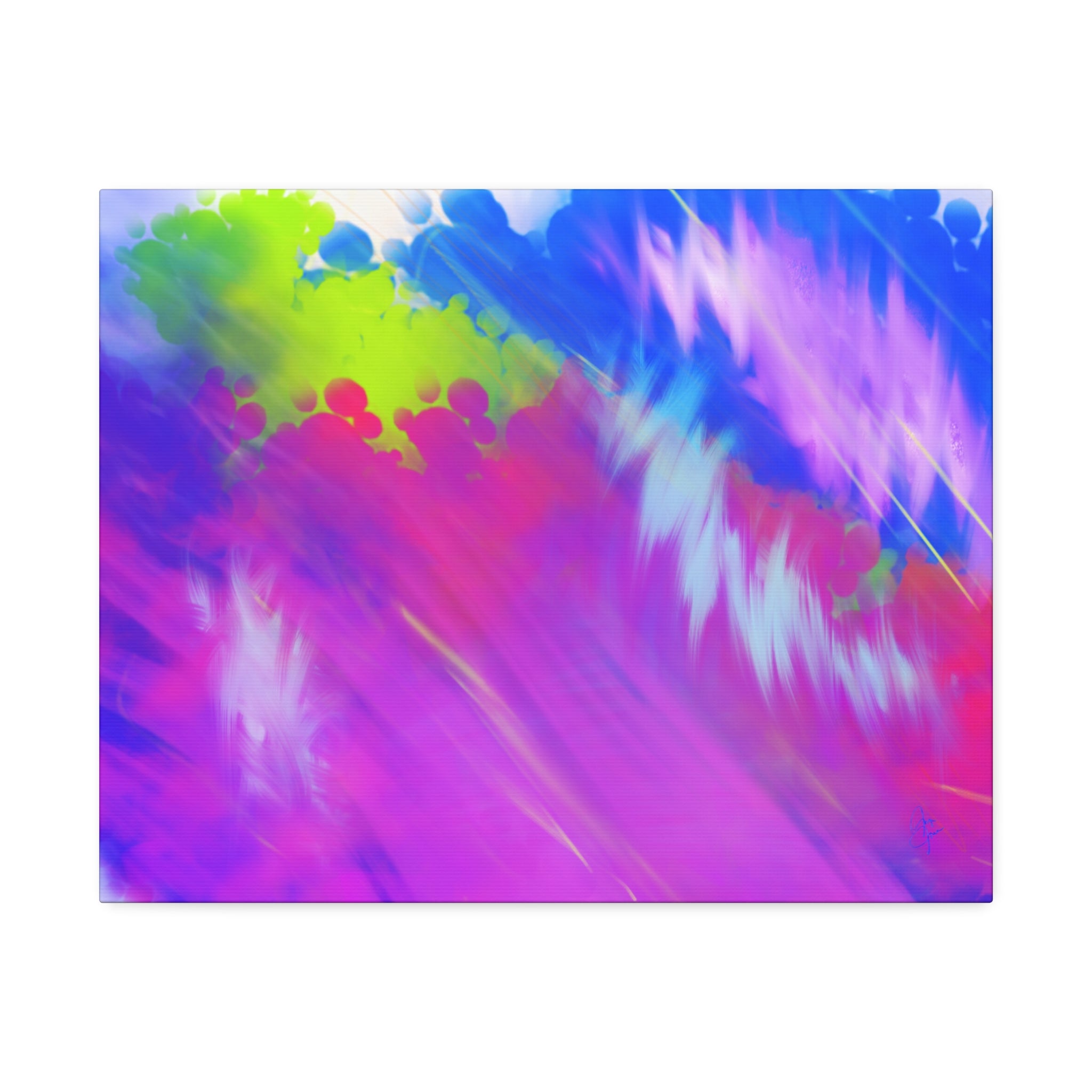 Abstract Neon Tie-Dye Canvas Print — Vibrant Rainbow Wall Art (Stretched 1.5")