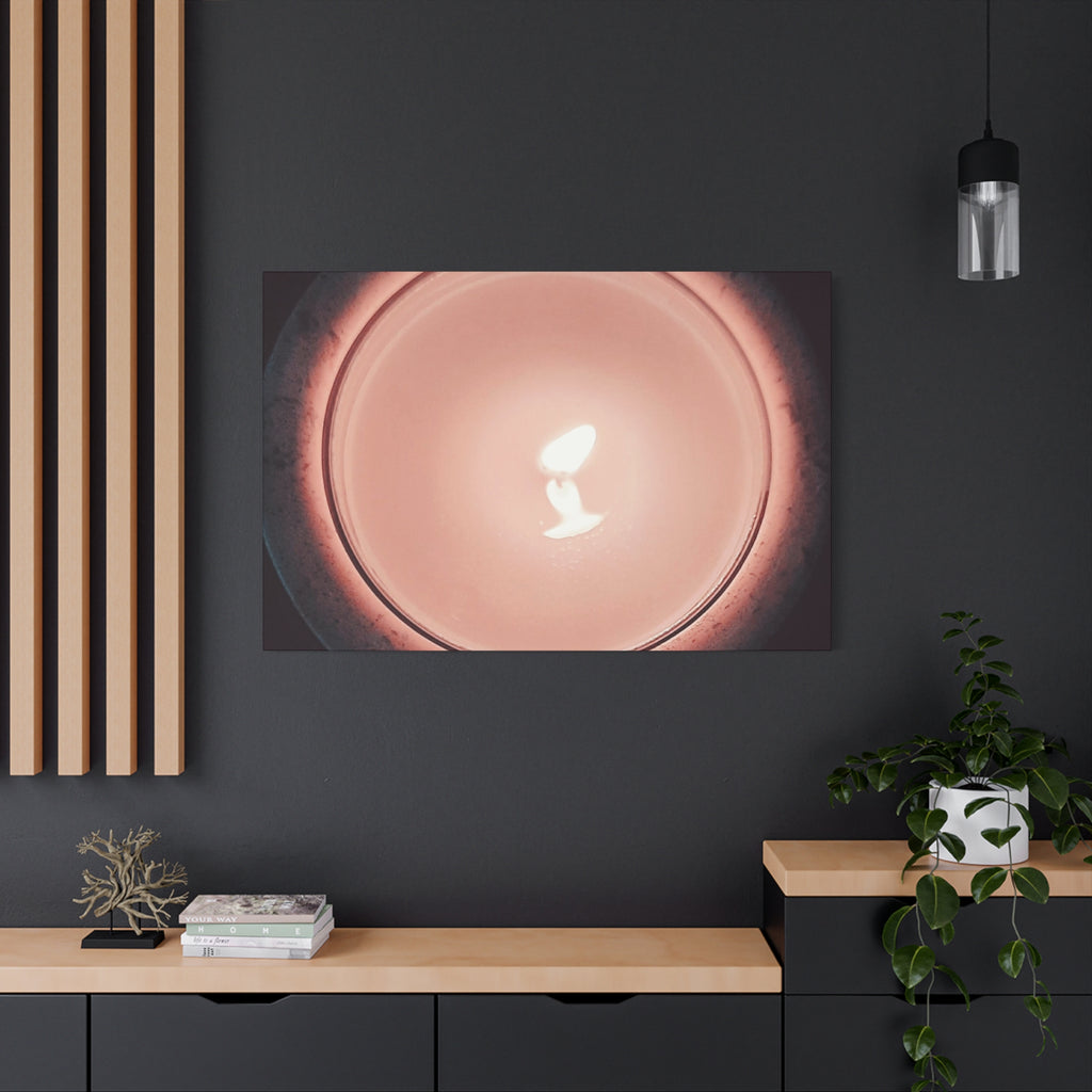 Candle Flame Matte Canvas Wall Art — Warm Glow Minimalist Home Decor
