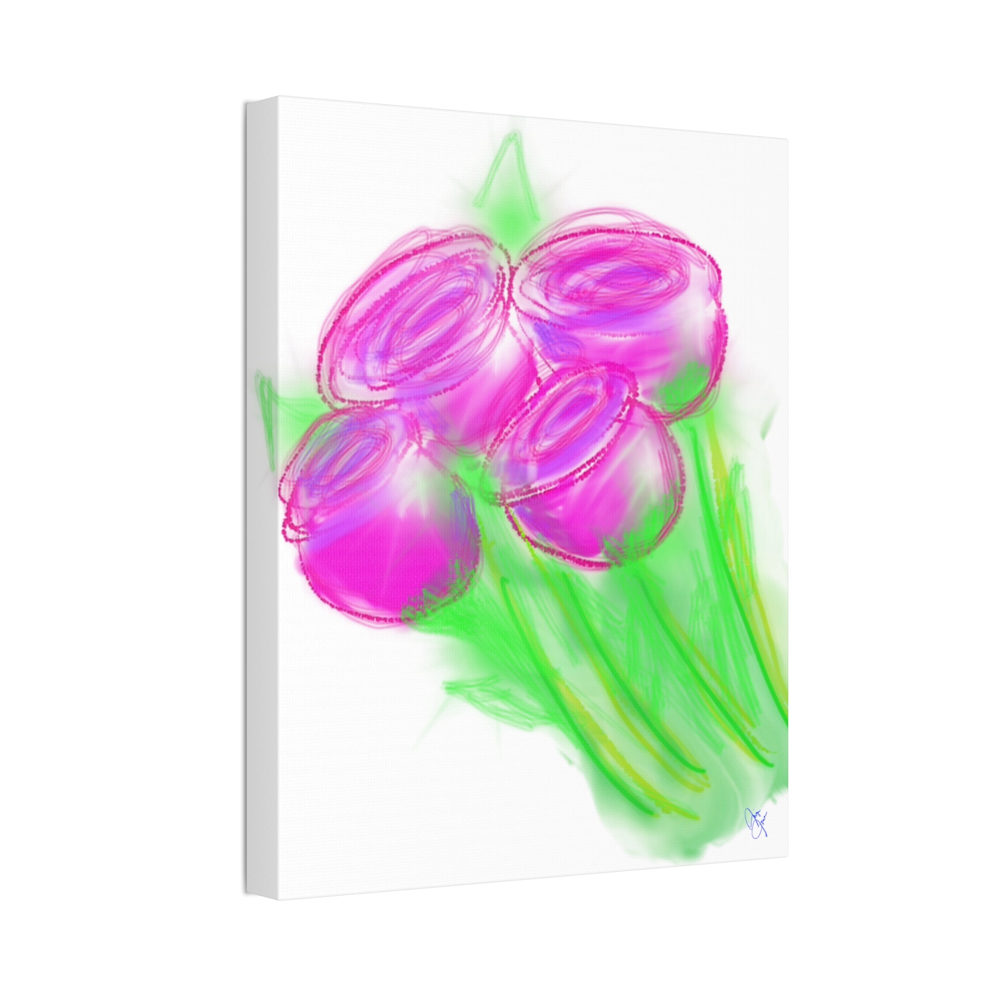 Pink Bloom Abstract Canvas