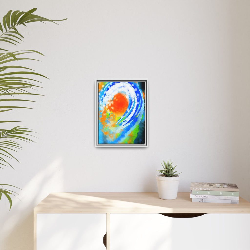 Abstract Ocean Wave Matte Canvas Print — Framed Multi‑Color Wall Art