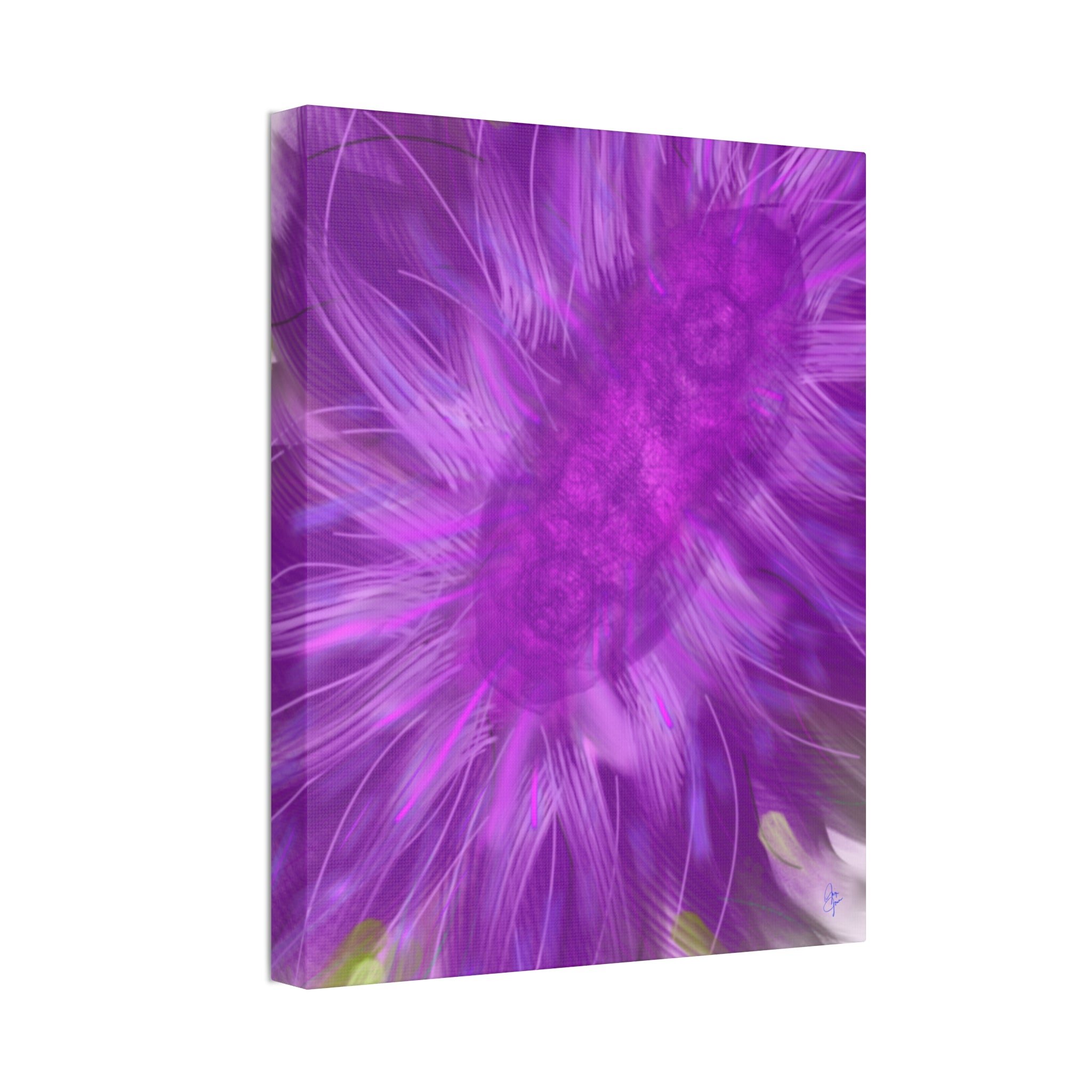 Purple Floral Burst Canvas Print – Abstract Flower Wall Art (Stretched 1.5")