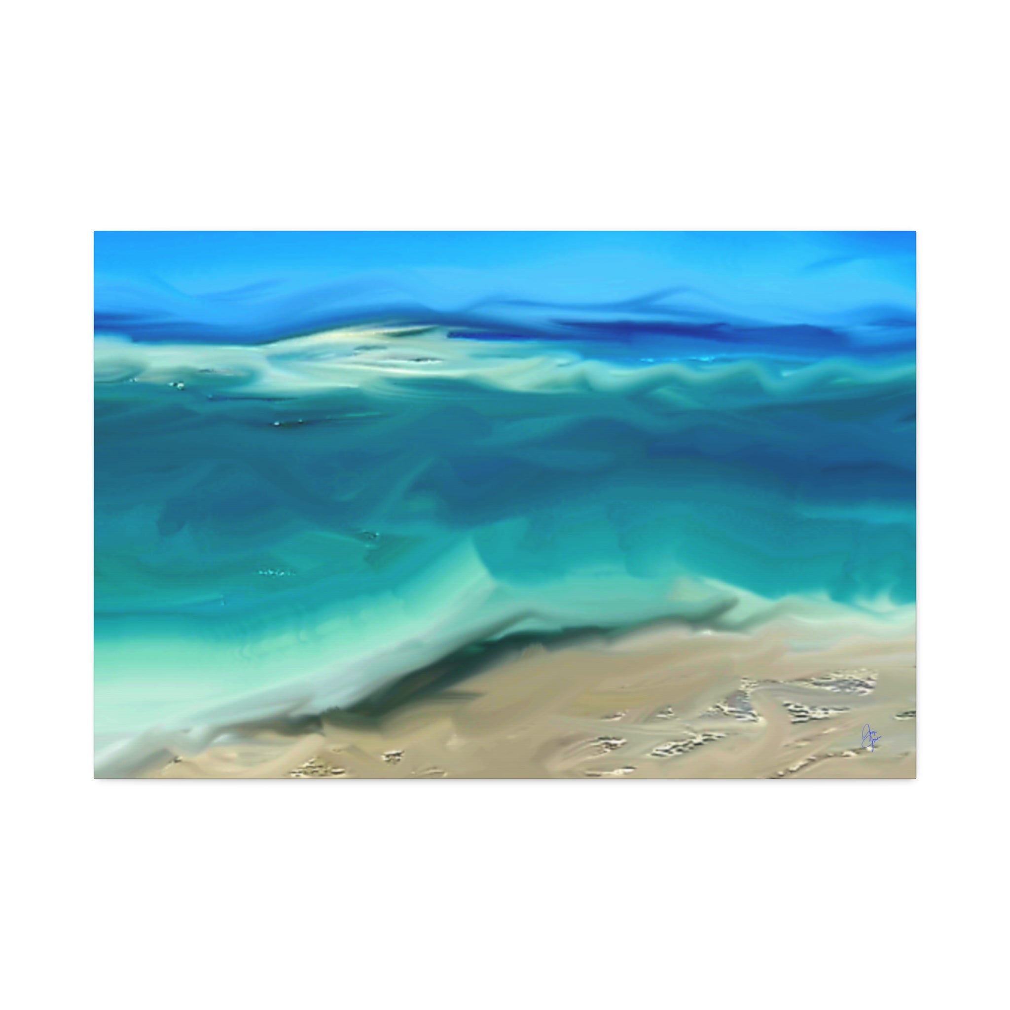 Ocean Waves Canvas Wall Art — Coastal Beach Seascape Canvas Print
