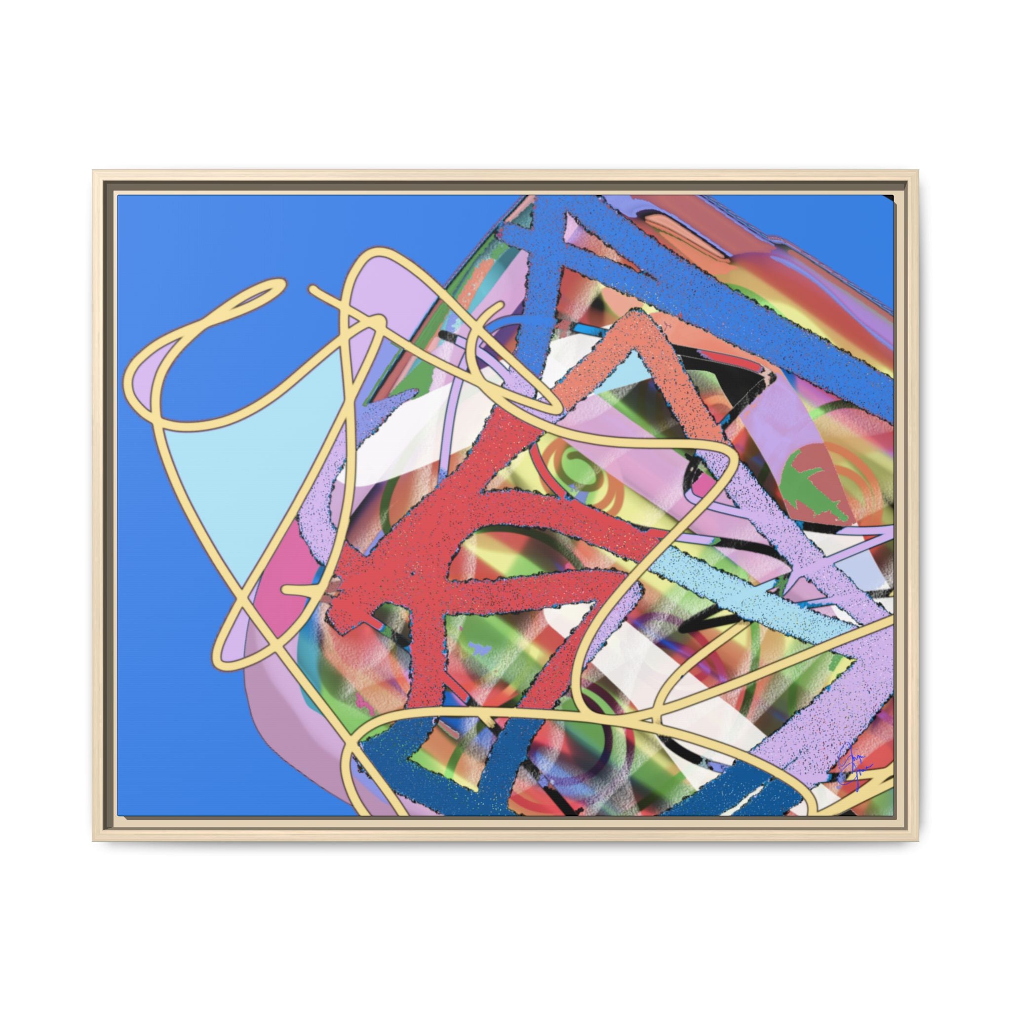 Abstract Multi‑Color Framed Canvas Art – Vibrant Modern Wall Decor