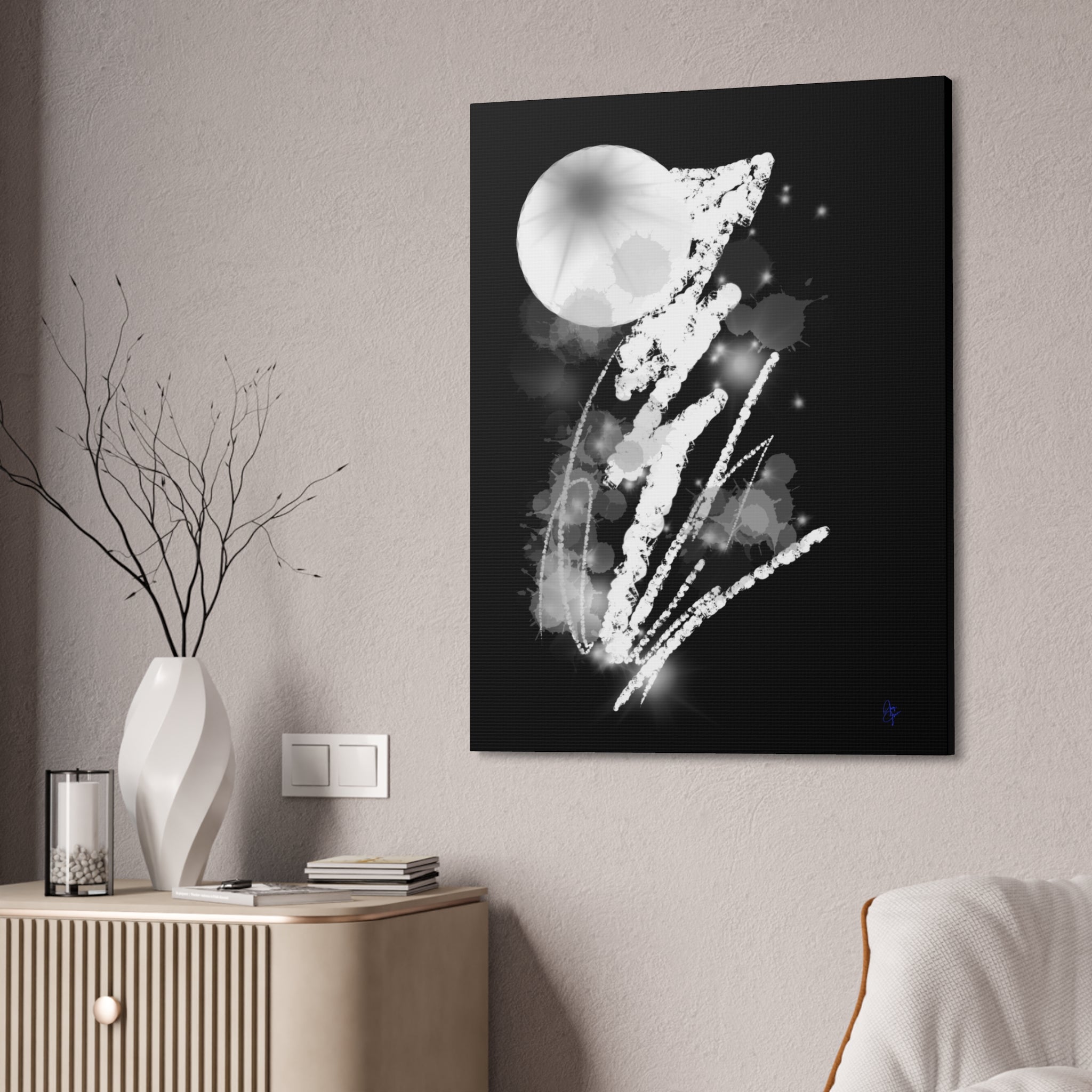 Canvas Stretched Art Print — "When lightning strikes"