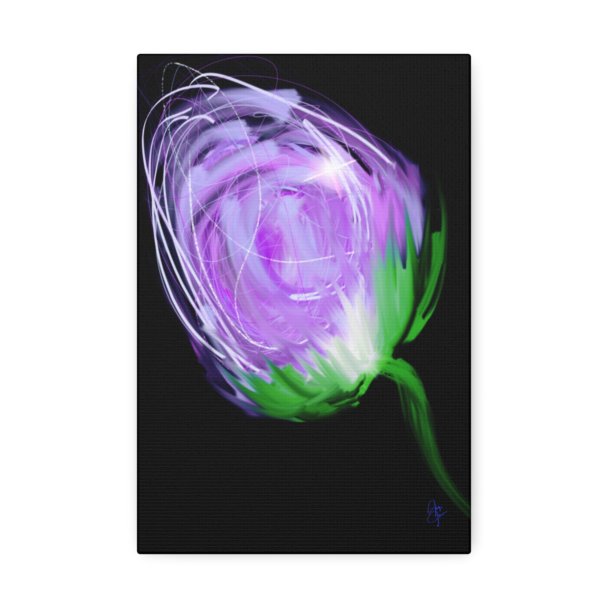 Abstract Purple Bloom Canvas Print — Stretched 1.5" Wall Art