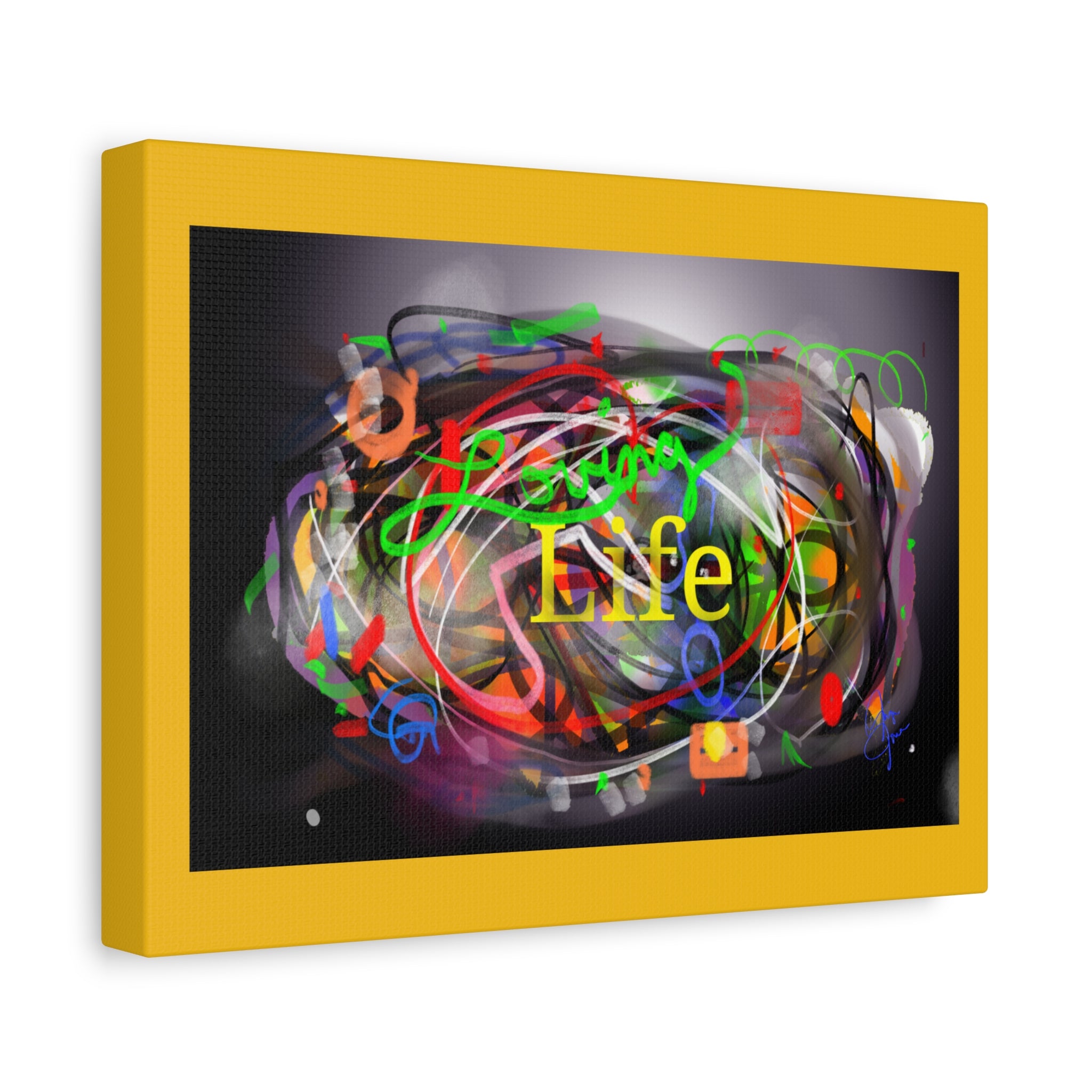 Loving Life Abstract Canvas Wall Art – Colorful Modern Stretched Matte Print