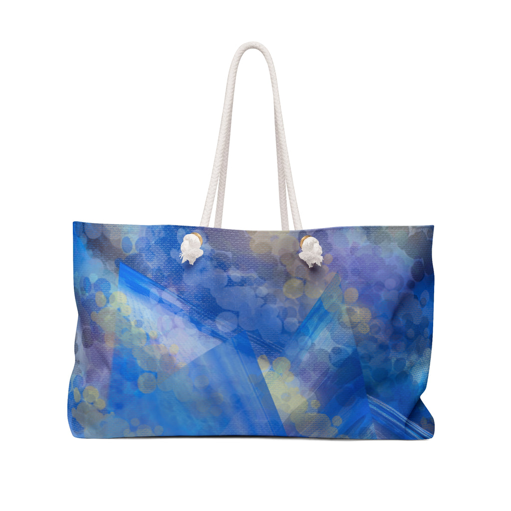 Blue Abstract Bokeh Weekender Bag – Nautical-Inspired Travel Tote