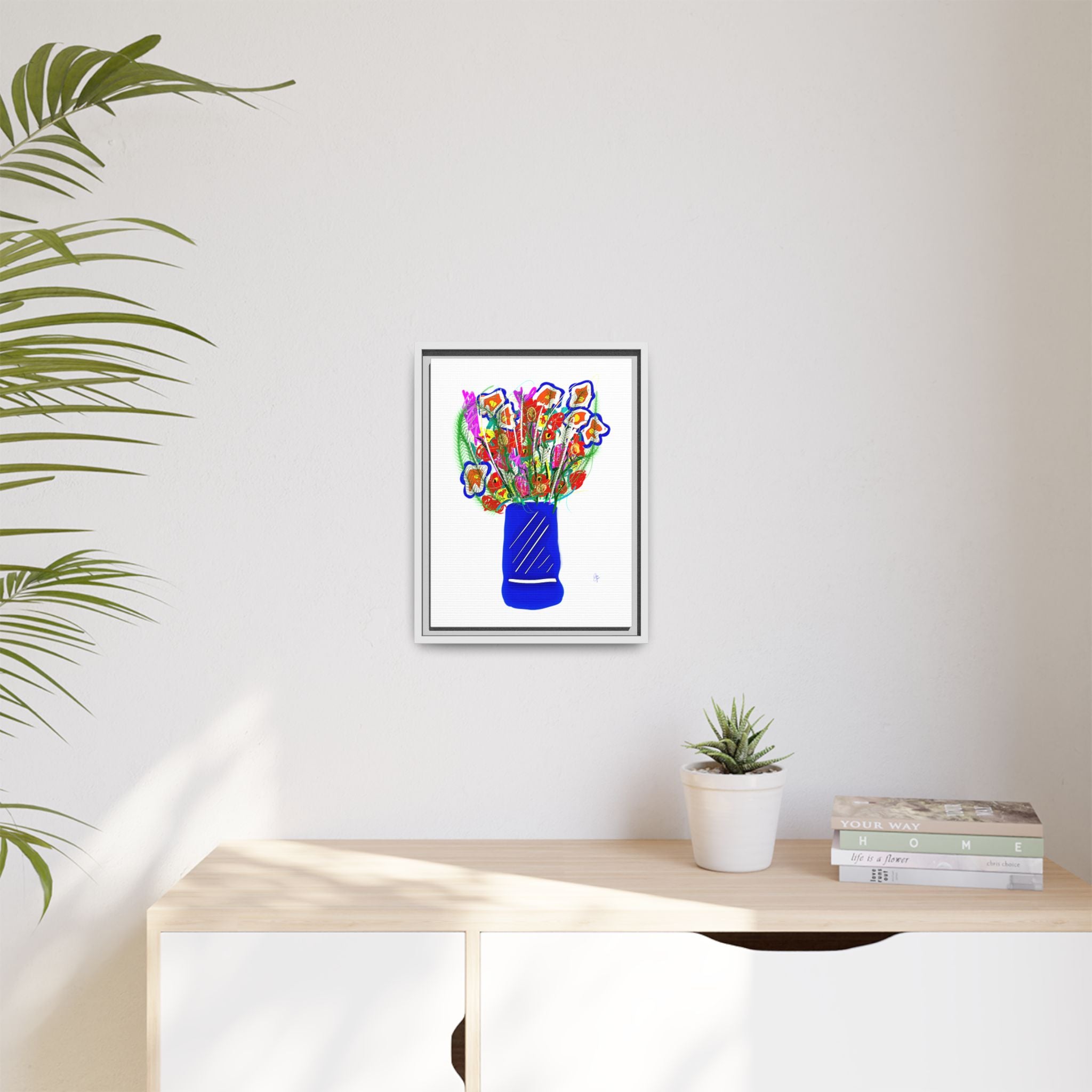 Floral Bouquet Matte Canvas Print — Framed Wall Art