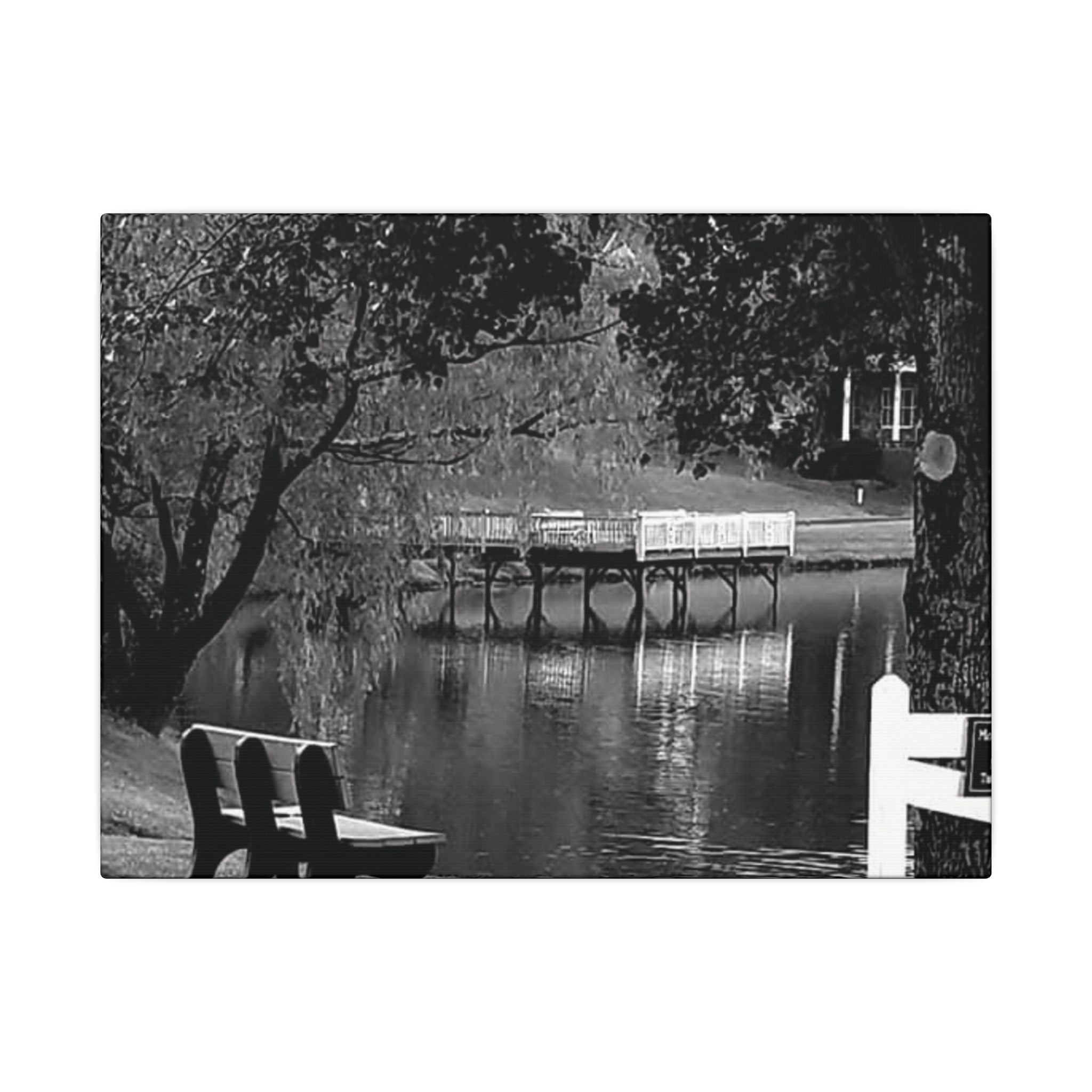 Black and White Canvas Wall Art - Tranquil Landscape Decor
