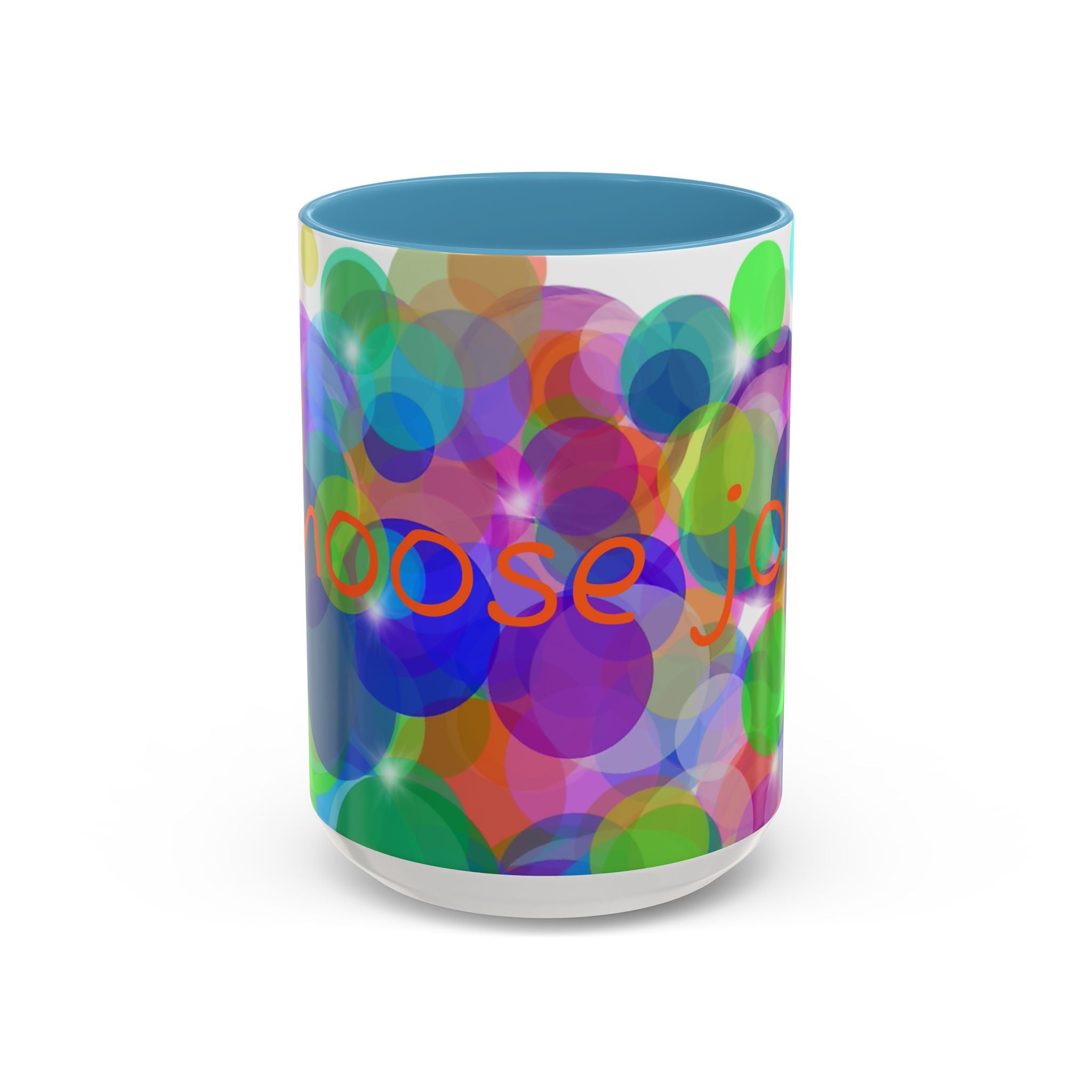 Colorful Bokeh "Choose Joy!" Accent Coffee Mug (11/15oz)
