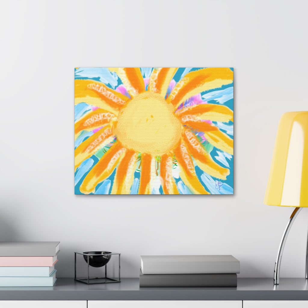 Sunburst Canvas Print — Bright Abstract Sunshine Wall Art (Stretched 1.5")