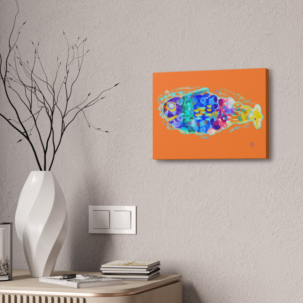 Colorful Abstract Fish Canvas Print — Vibrant Ocean Wall Art