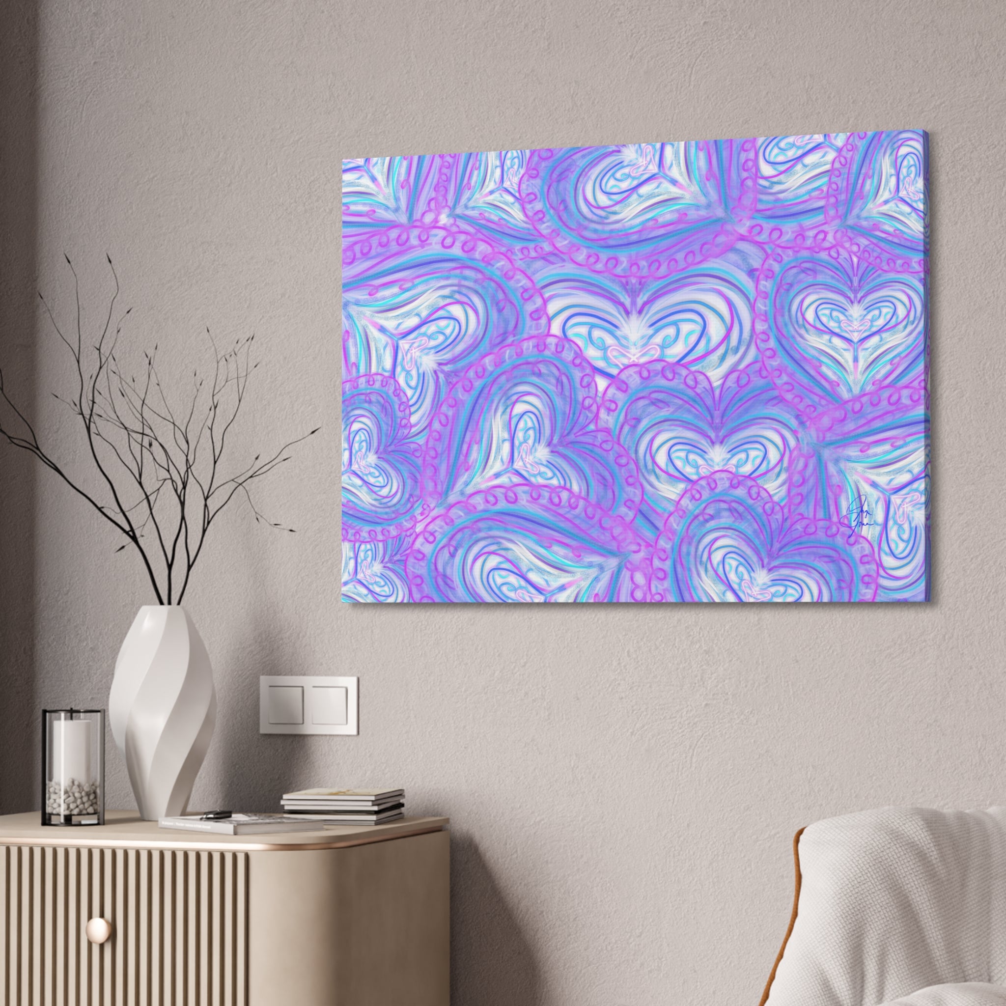 Pastel Heart Swirl Canvas Print — Stretched 1.5"