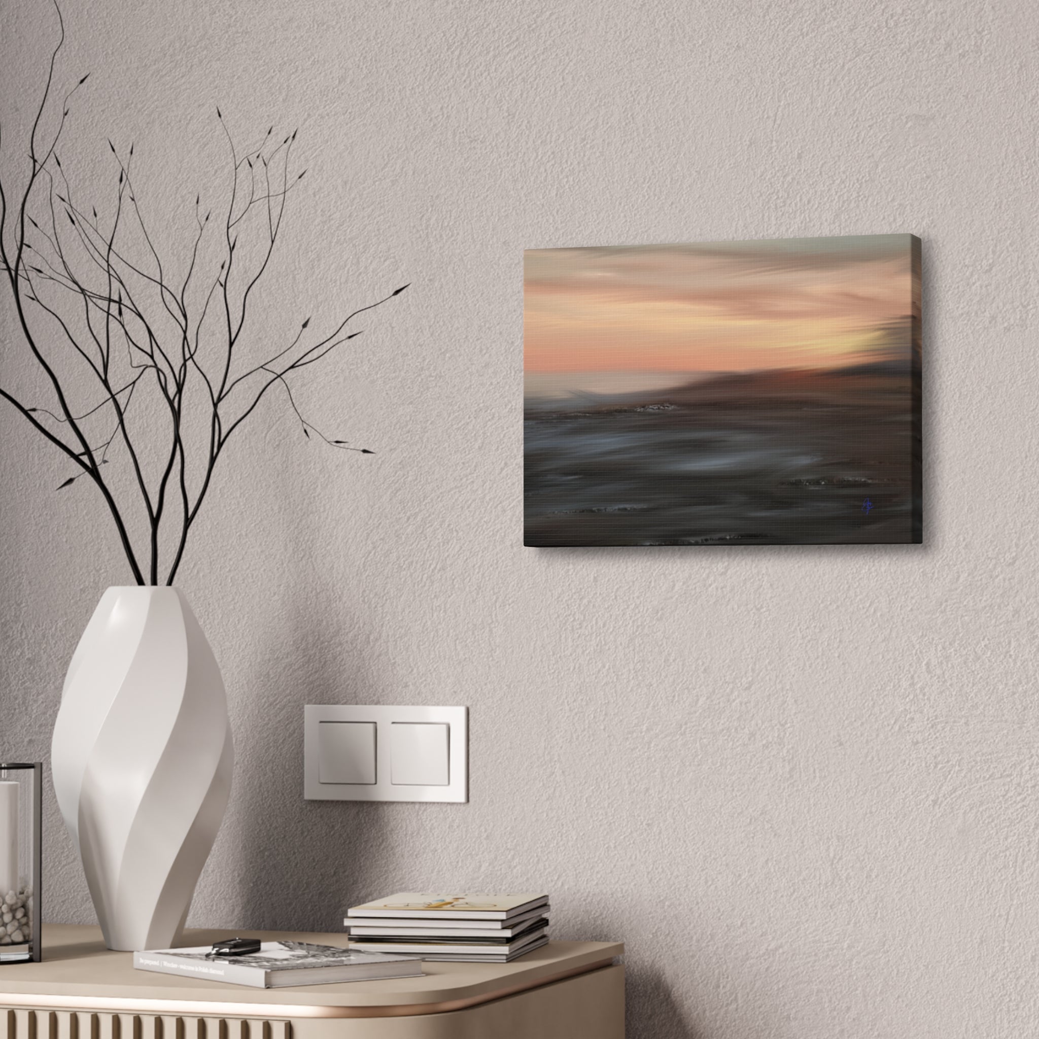 Sunset Blur Seascape Canvas Print — Abstract Coastal Wall Art
