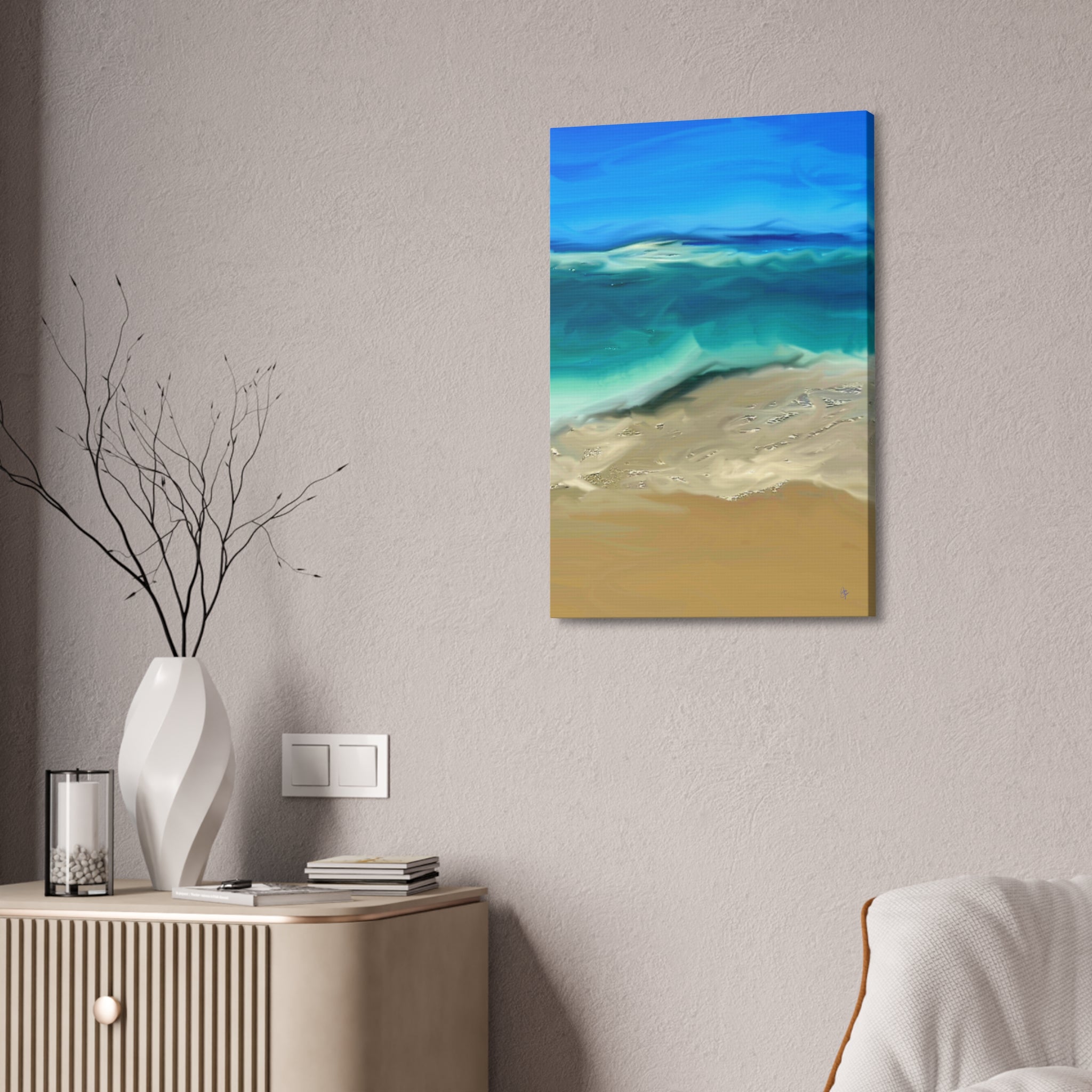 Ocean Waves Canvas Wall Art — Coastal Beach Seascape Canvas Print