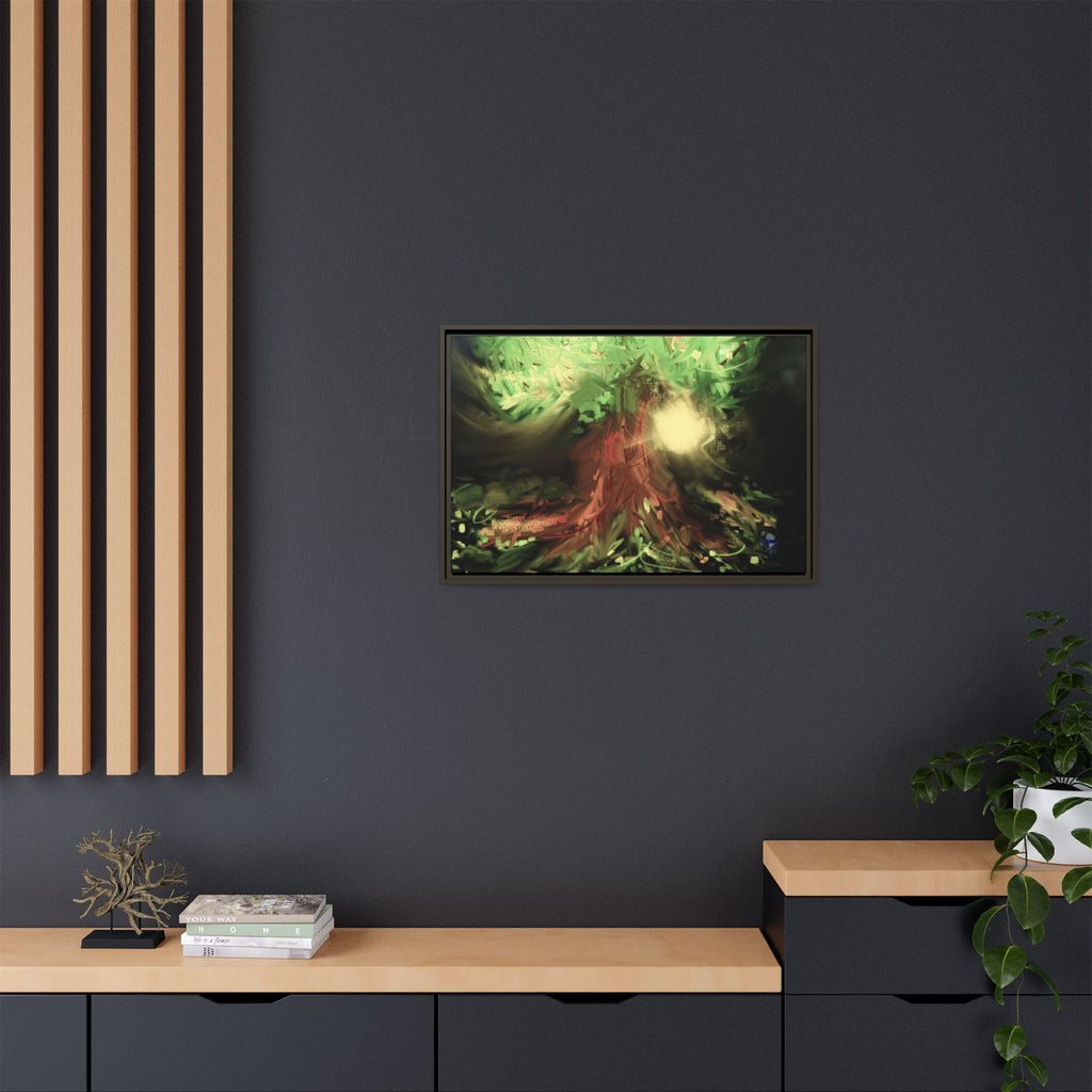 Sunset Tree Matte Canvas Framed Wall Art