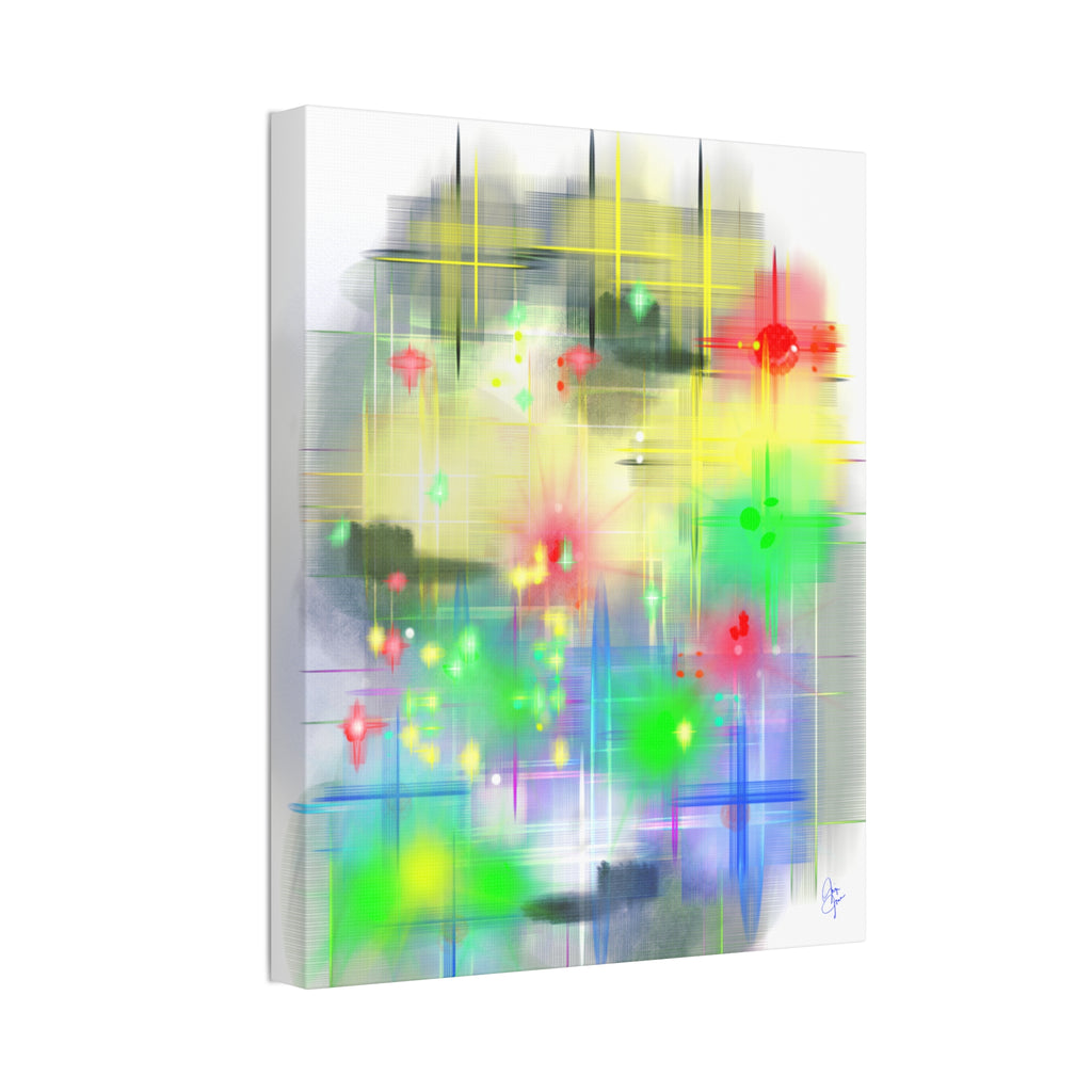 City Lights Canvas Stretched 1.5" — Urban Night Skyline Wall Art