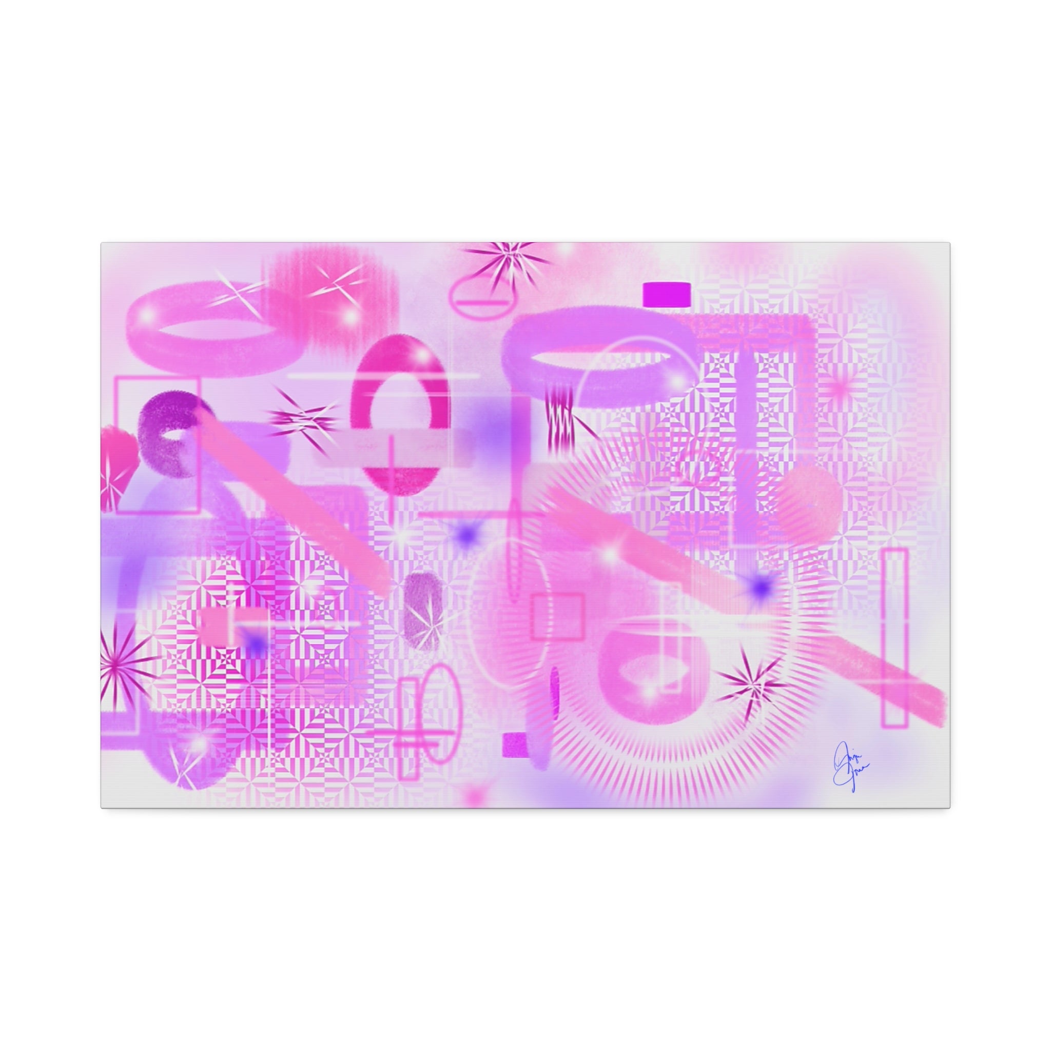 Abstract Pink Dream Canvas Wall Art — Modern Pastel Geometric Print